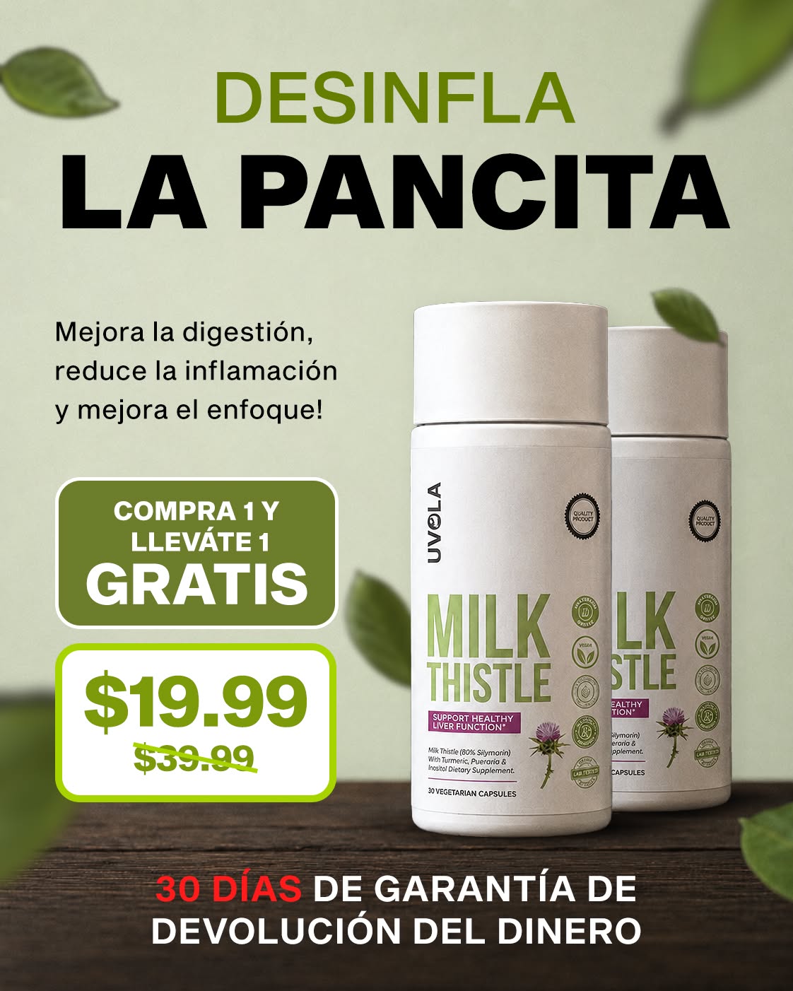 Uvola Supplements Facebook ad: Despierta el verdadero potencial de tu cuerpo