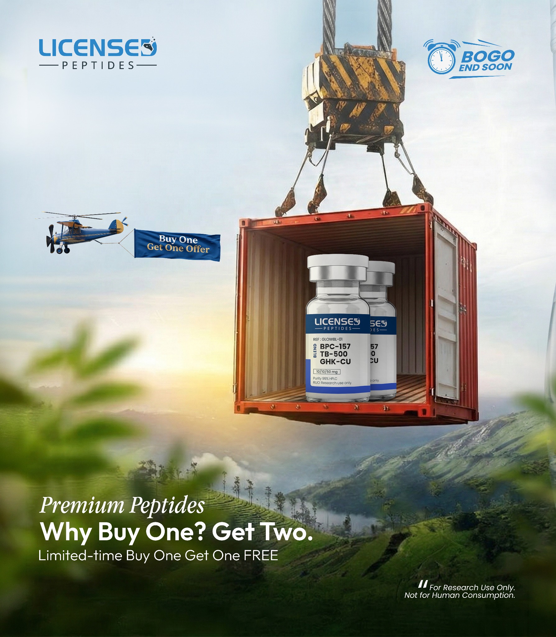 LicensedPeptides.com Facebook ad