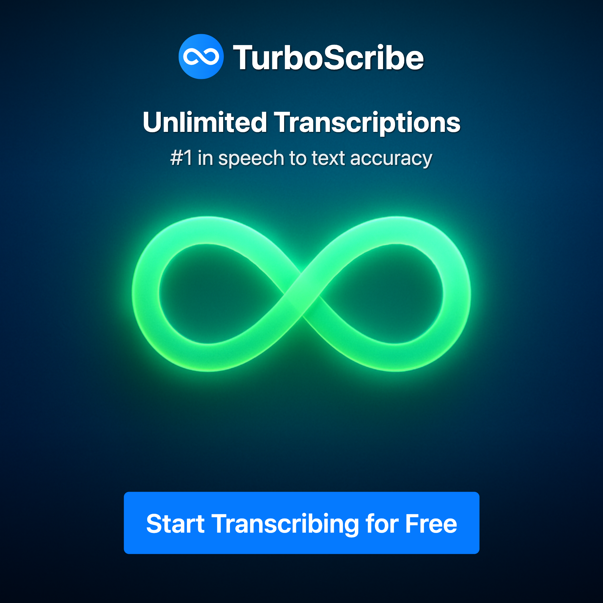 TurboScribe Facebook ad: Transcribe Audio and Video to Text