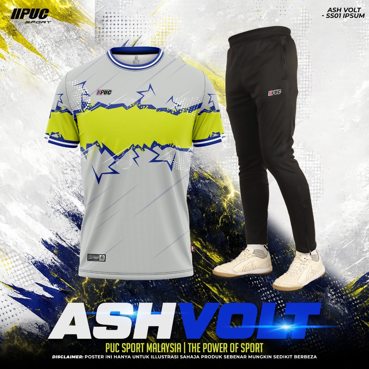 Abang Printing Express Facebook ad: COMBO ASH VOLT & LONGPANT