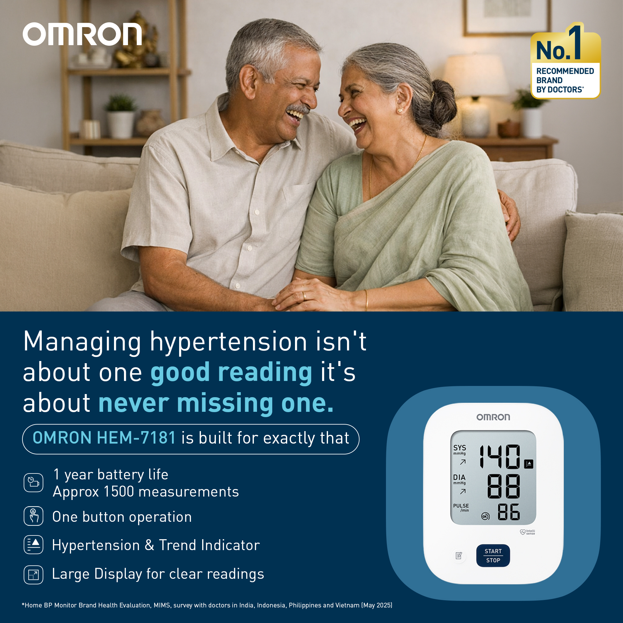 Omron Healthcare Facebook ad: Omron HEM-7181 Upper Arm Automatic Blood Pressure Monitor…