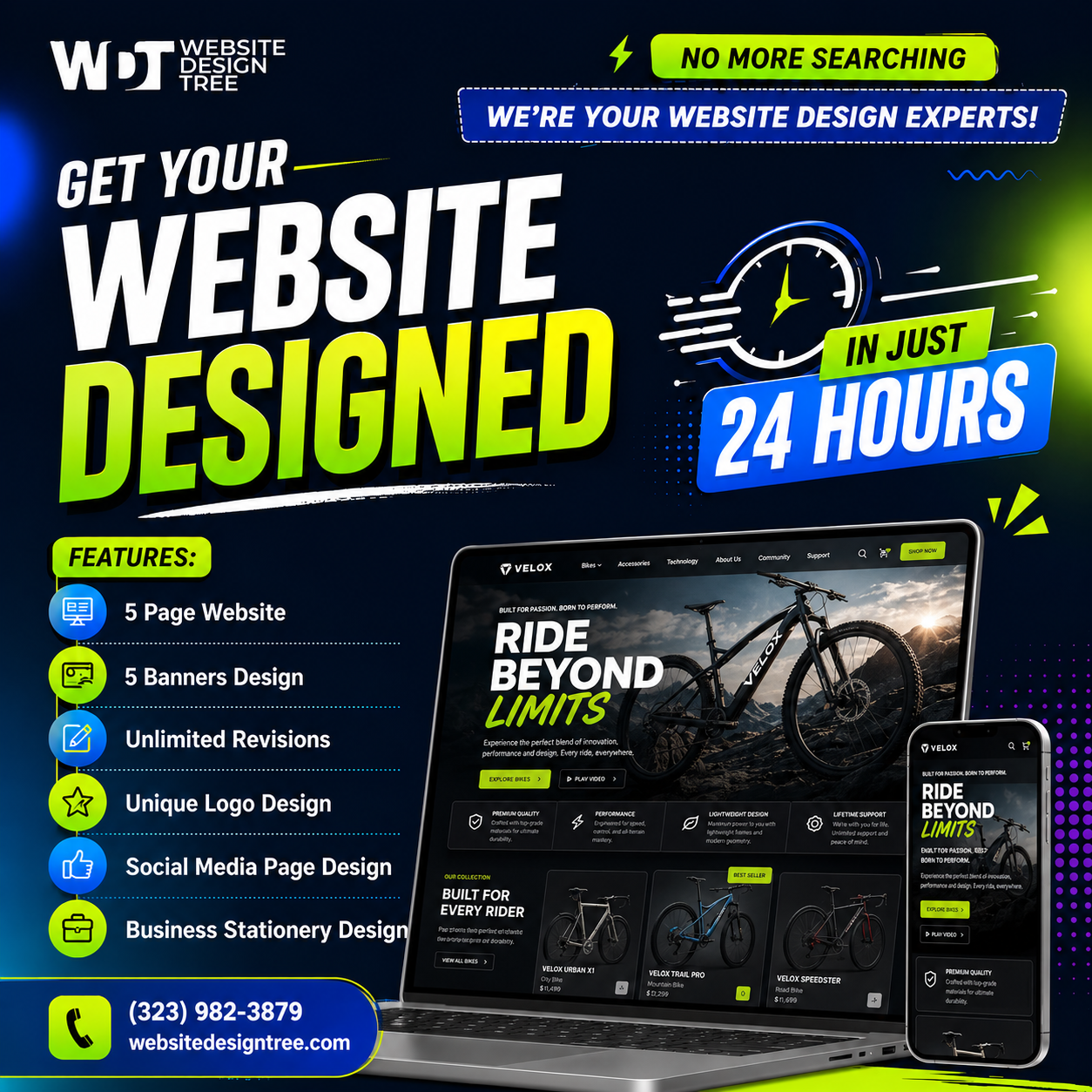 Website Design Tree Facebook ad: Get Your Website In 24 Hours!
