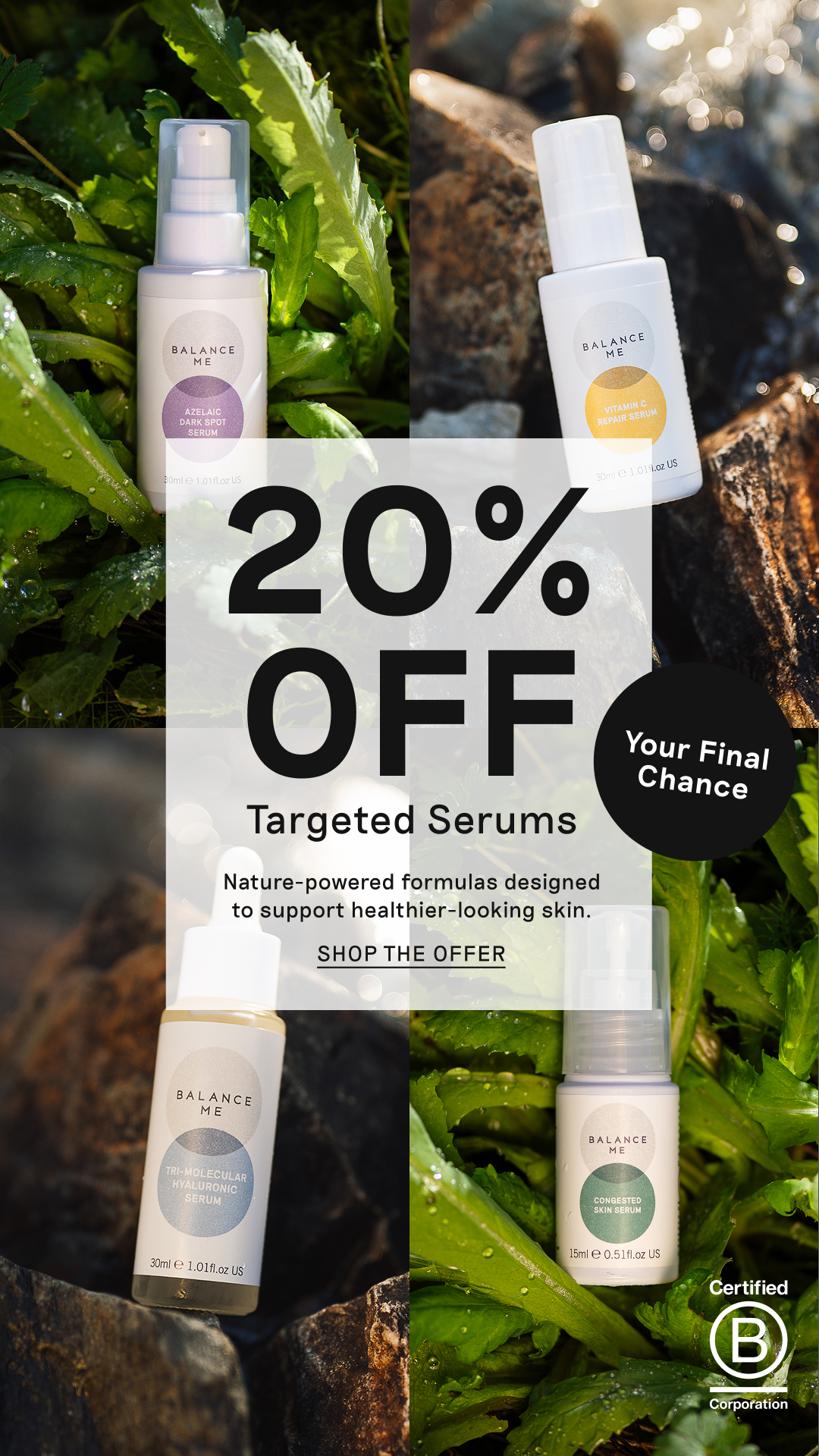 Balance Me Skincare Facebook ad
