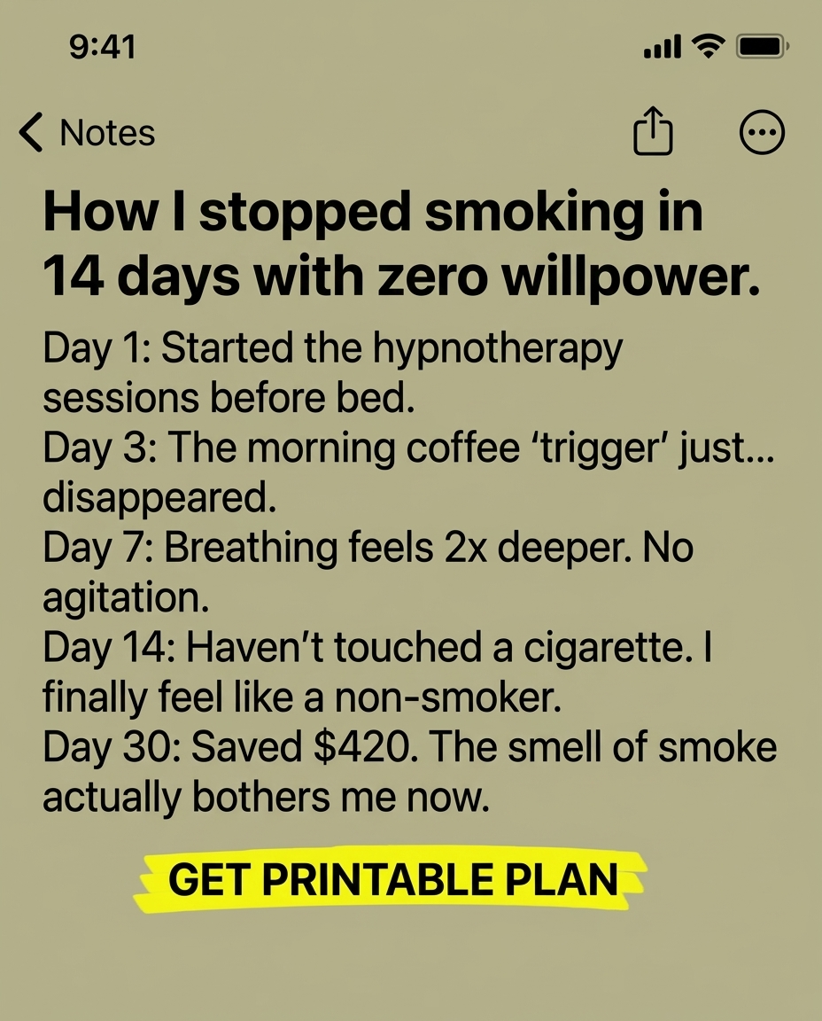 Hypnosis to Stop Smoking Facebook ad