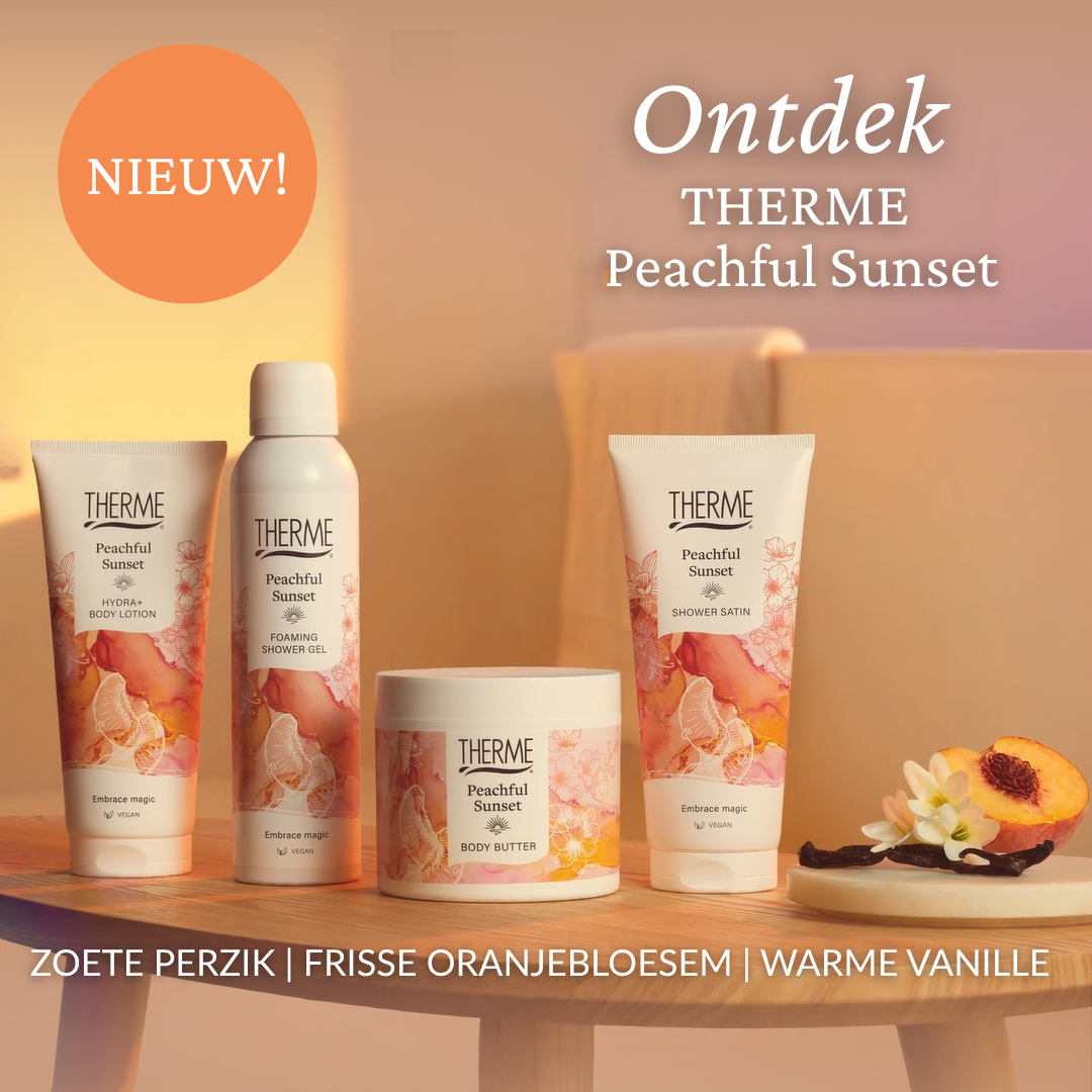 Therme Facebook ad: Nieuw van THERME: Peachful Sunset