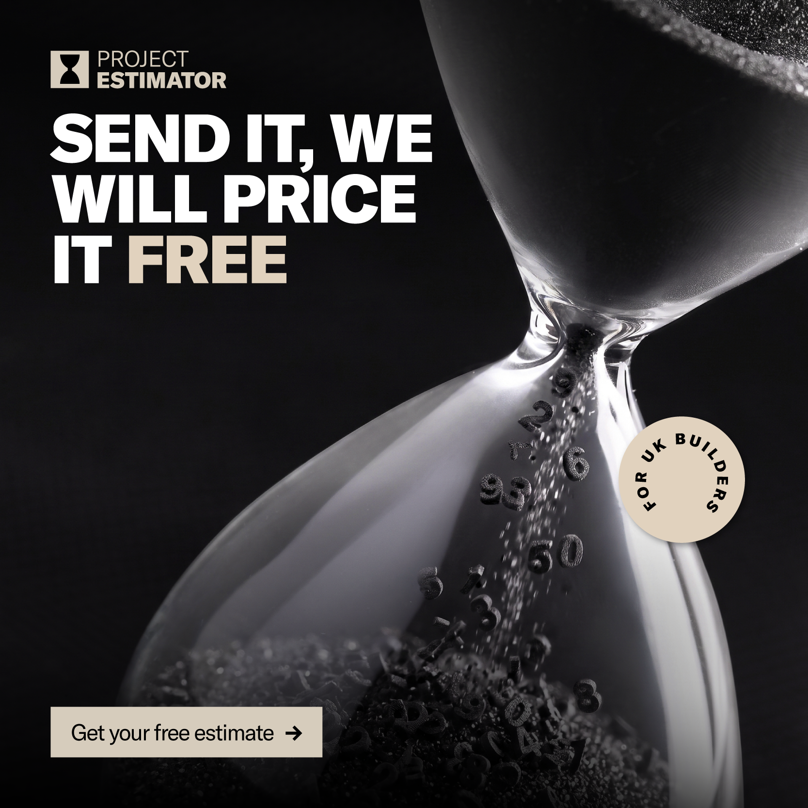 Project Estimator UK Facebook ad: Your first estimate, free