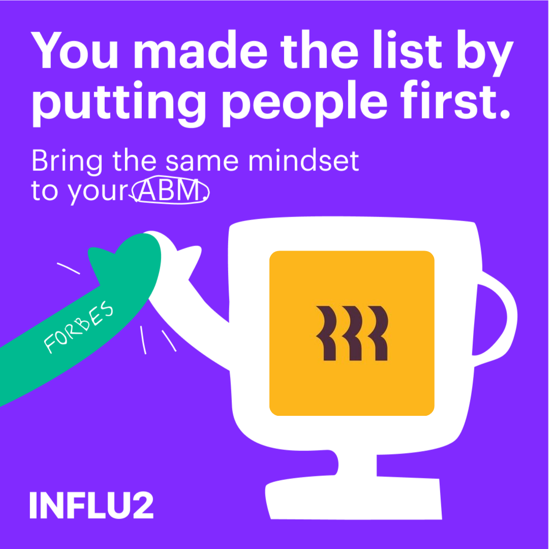 Influ2 x B2B marketing Facebook ad: Make ABM about people, not logos