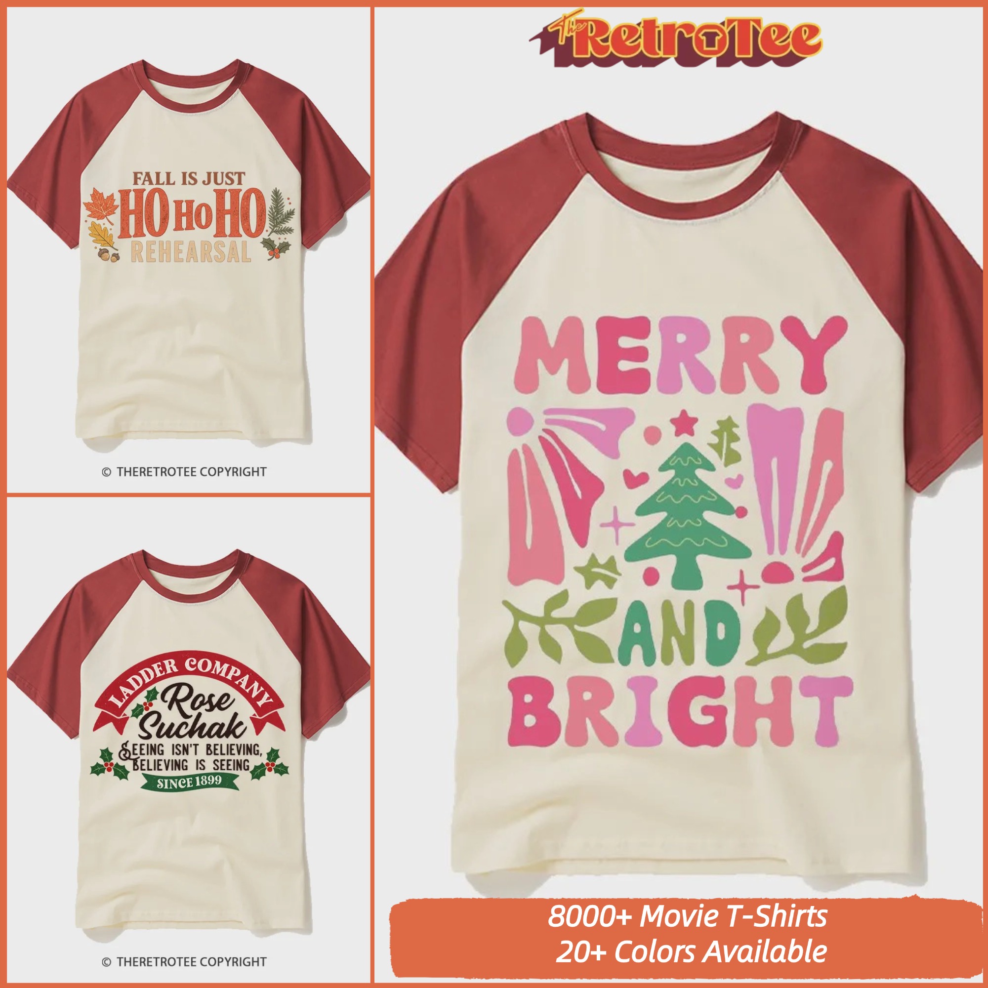The RetroTee Facebook ad: 8,000+ Movie Tee Styles · 20+ Colors