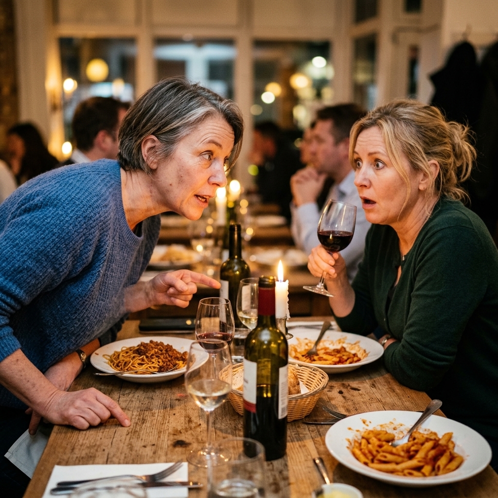 Michelle Foster Facebook ad: A stranger at dinner tilted her head and asked me one…