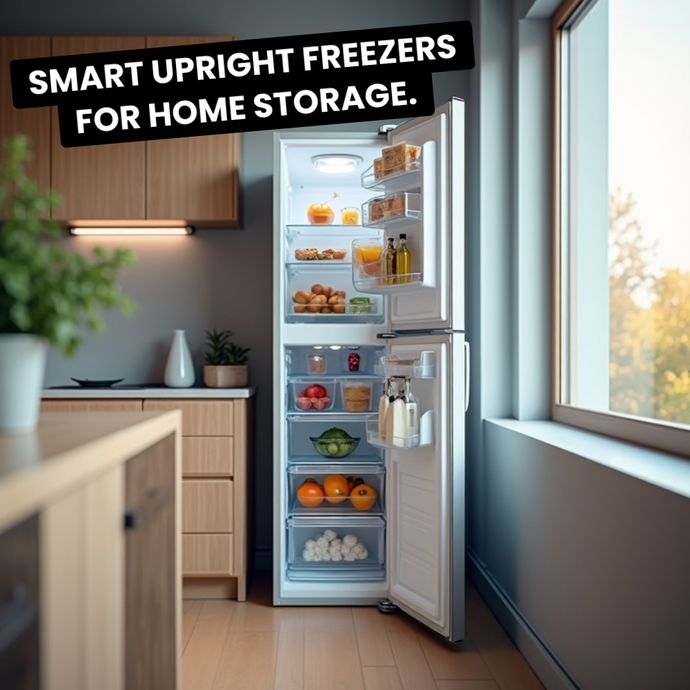 GoSearchable Rhythm Facebook ad: Cool Upright Freezer Ideas For Your Home Storage.