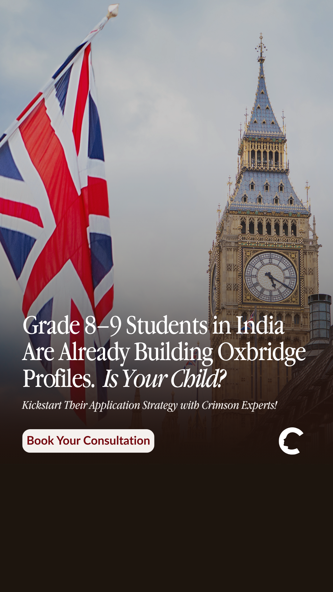 Crimson Education Facebook ad
