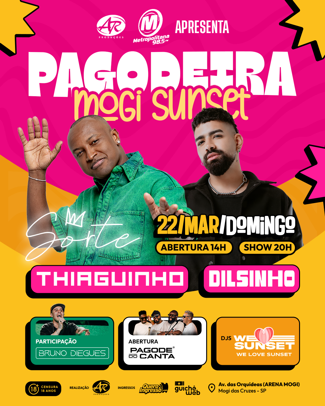 Pagodeira Mogi Sunset Facebook ad from Feb 10, 2026