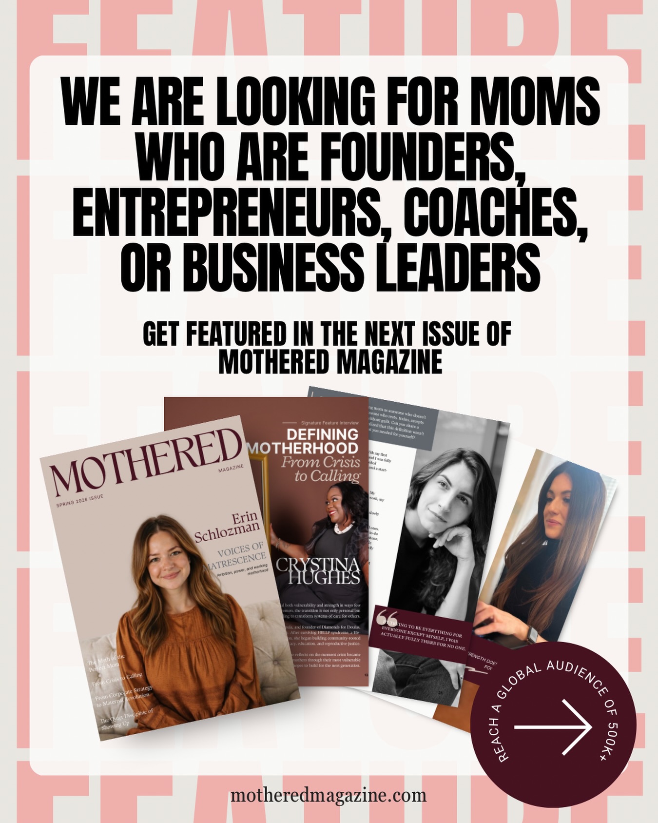 mothered.magazine Facebook ad: Calling all working moms: we want to feature…