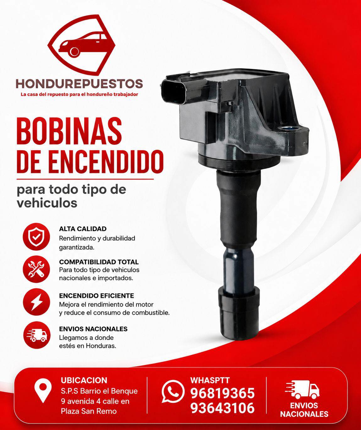 Hondurepuestos Facebook ad: Cotiza al 93643106 y 9681-9365