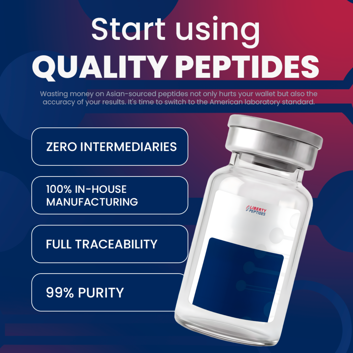 Liberty Research Group Facebook ad: Zero Intermediaries. Full Traceability.