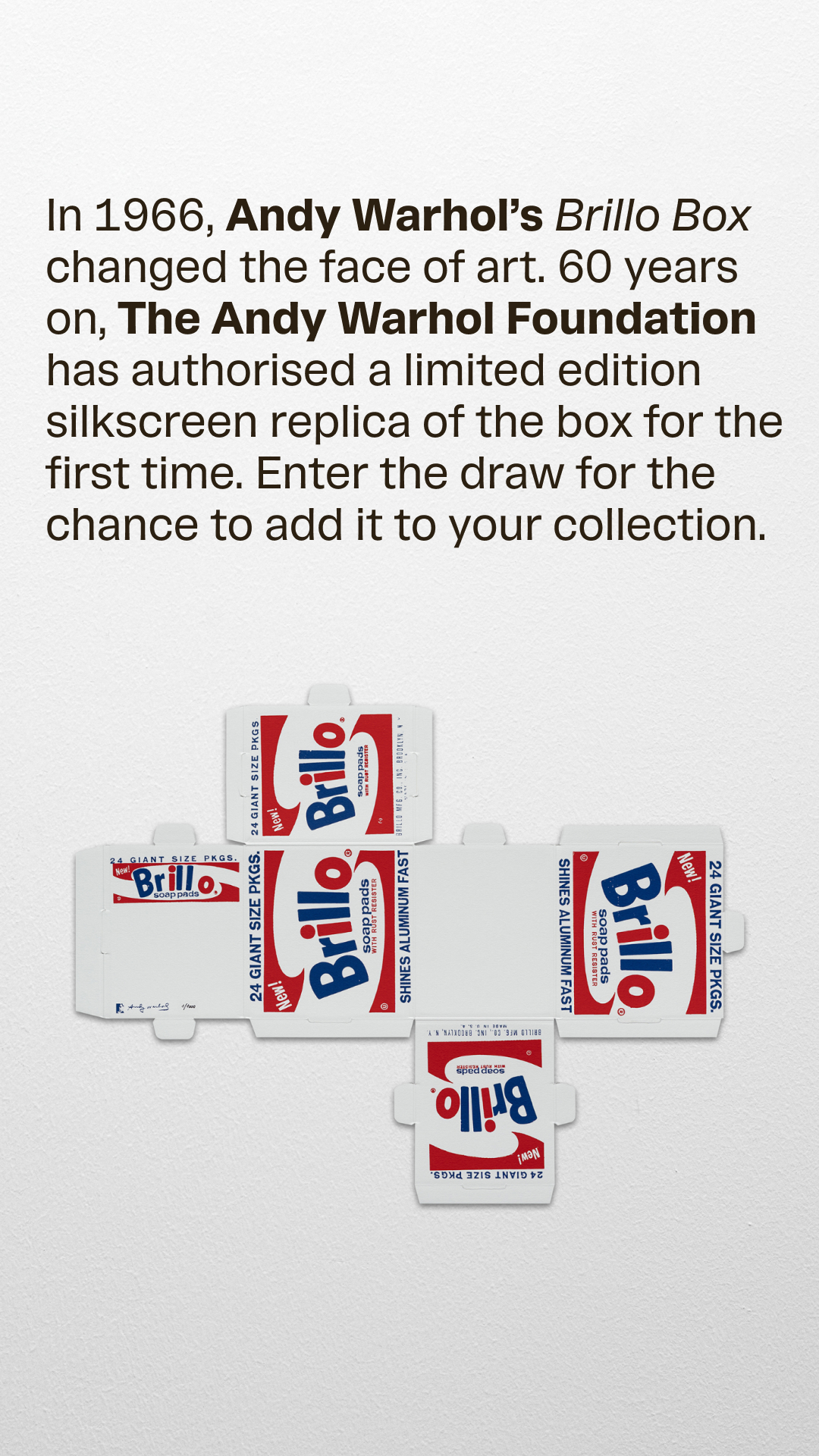 The Andy Warhol Foundation for the Visual Arts Facebook ad
