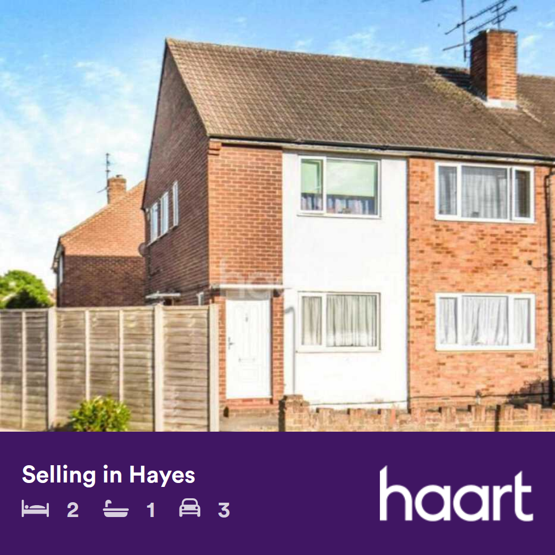 haart Facebook ad: Well presented two-bedroom first floor maisonette offering…