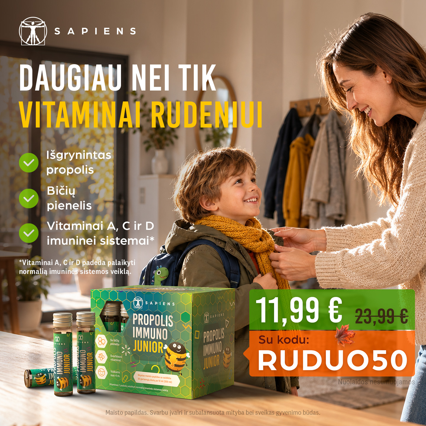 Sapiens Facebook ad: Daugiau nei tik vitaminai rudeniui