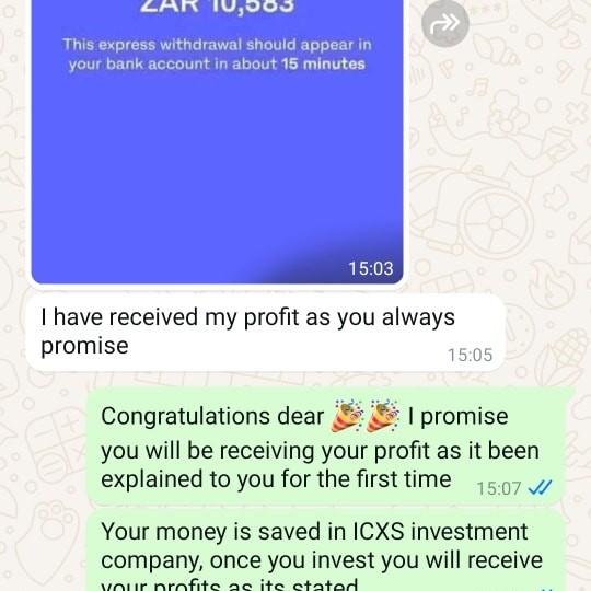 ICXS Trade With Nonkululeko Facebook ad: Chat in Messenger
