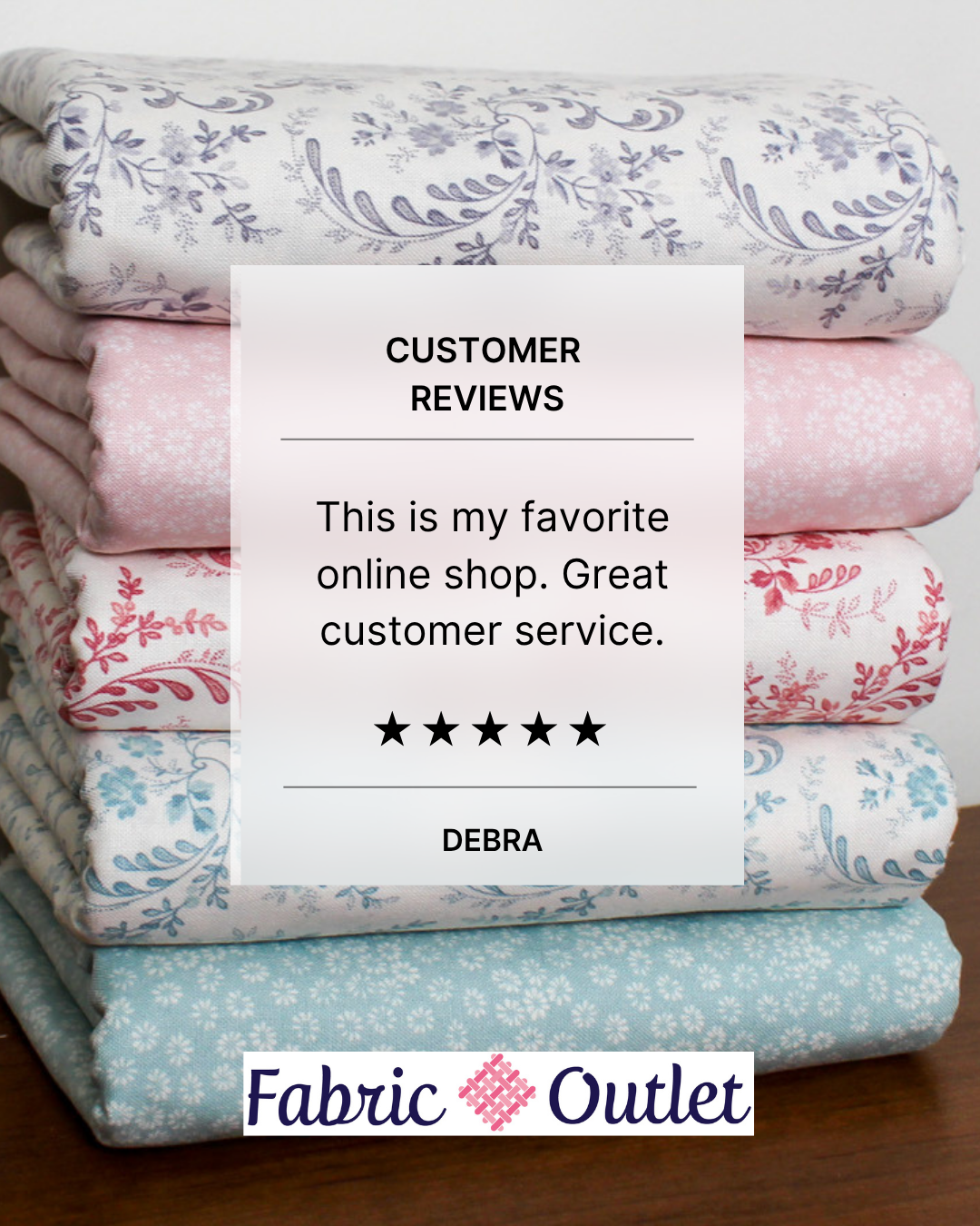 Fabric Outlet Facebook ad: Join 10,000+ Happy Quilters