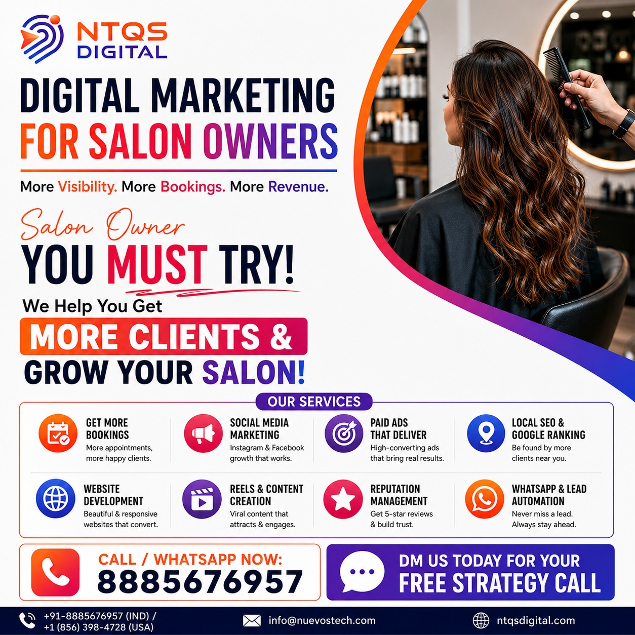 NTQS Digital Facebook ad: Increase Your Salon's Online Presence