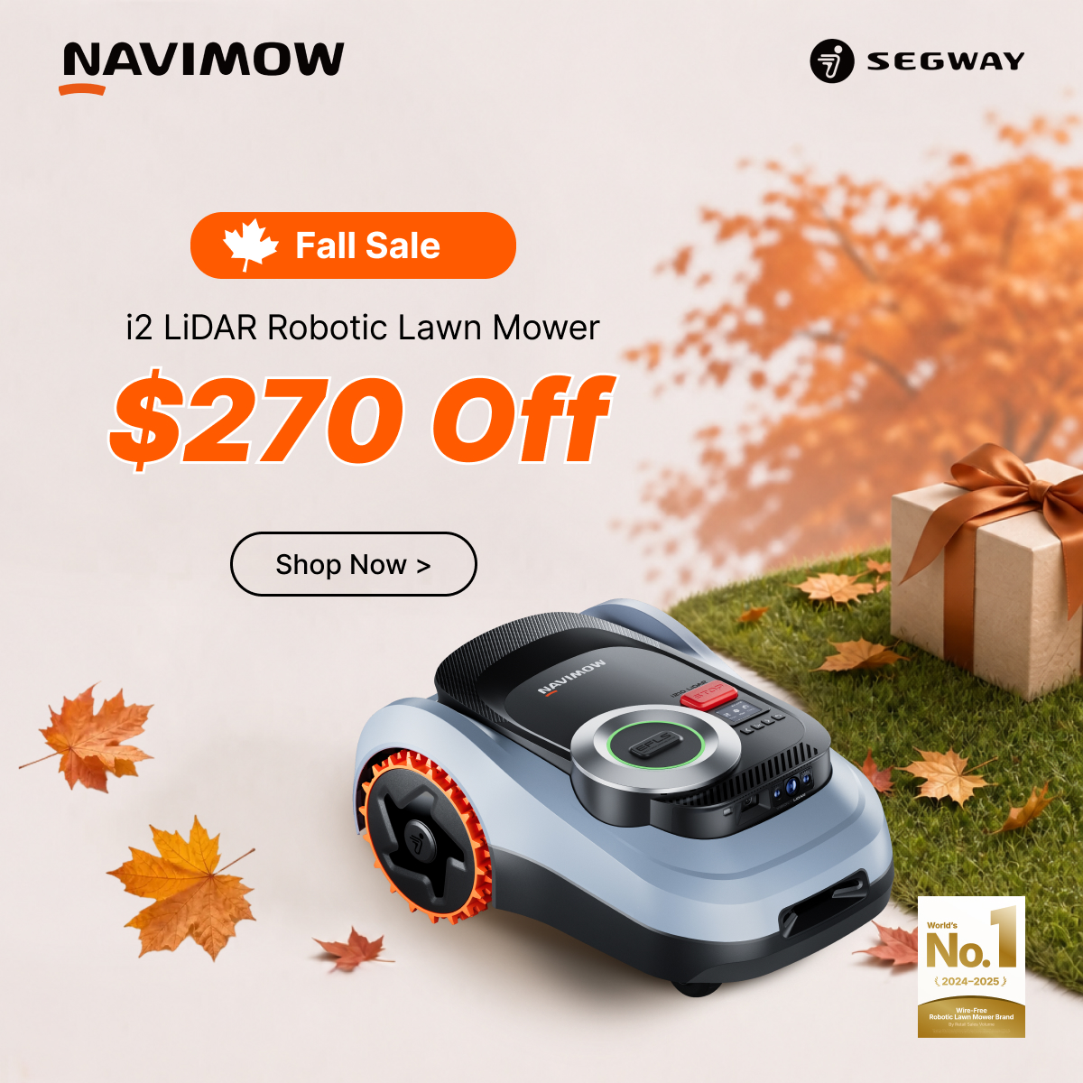 Segway Navimow Facebook ad: Fall Sale: Save $270 On i2 LiDAR