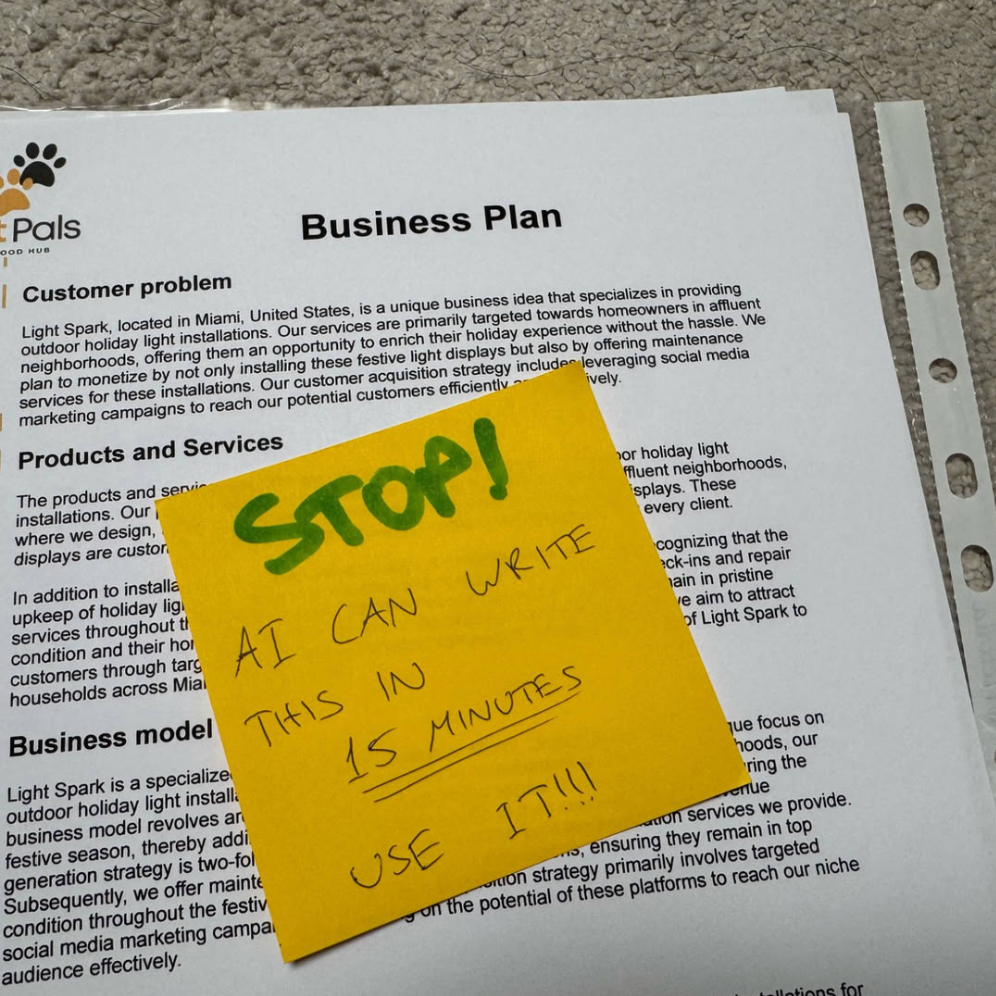 AI Business Plans Facebook ad: 8 minute business plan
