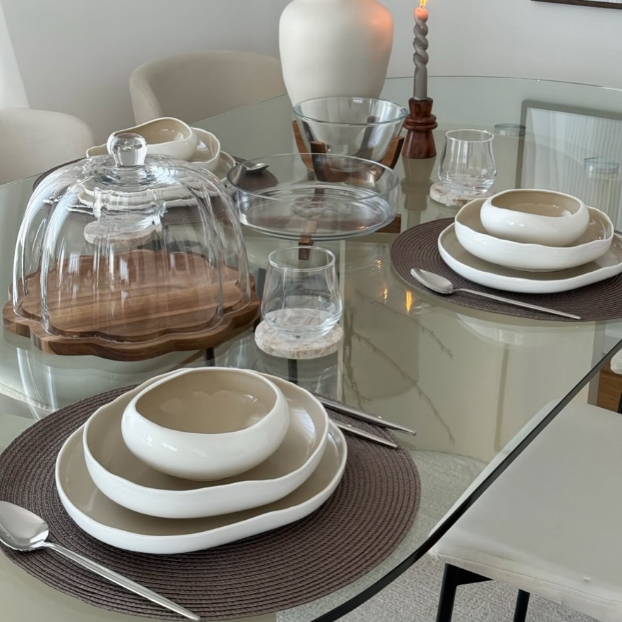 Istanboutique Facebook ad: BRICARD Barles Geschirrset Weiß-Taupe, 25-teilig |…