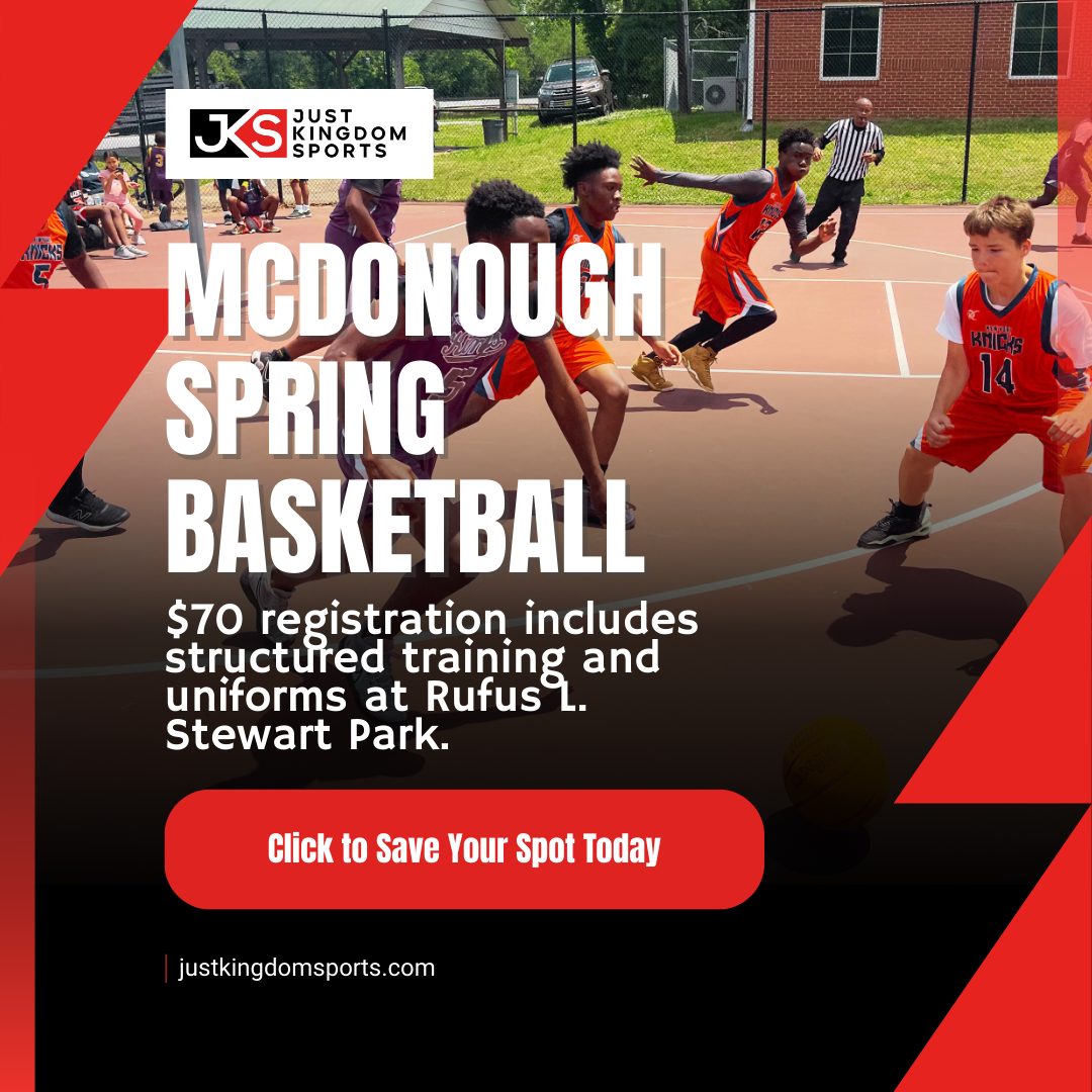 Just Kingdom Sports Facebook ad: Spring Basketball Camp 2026