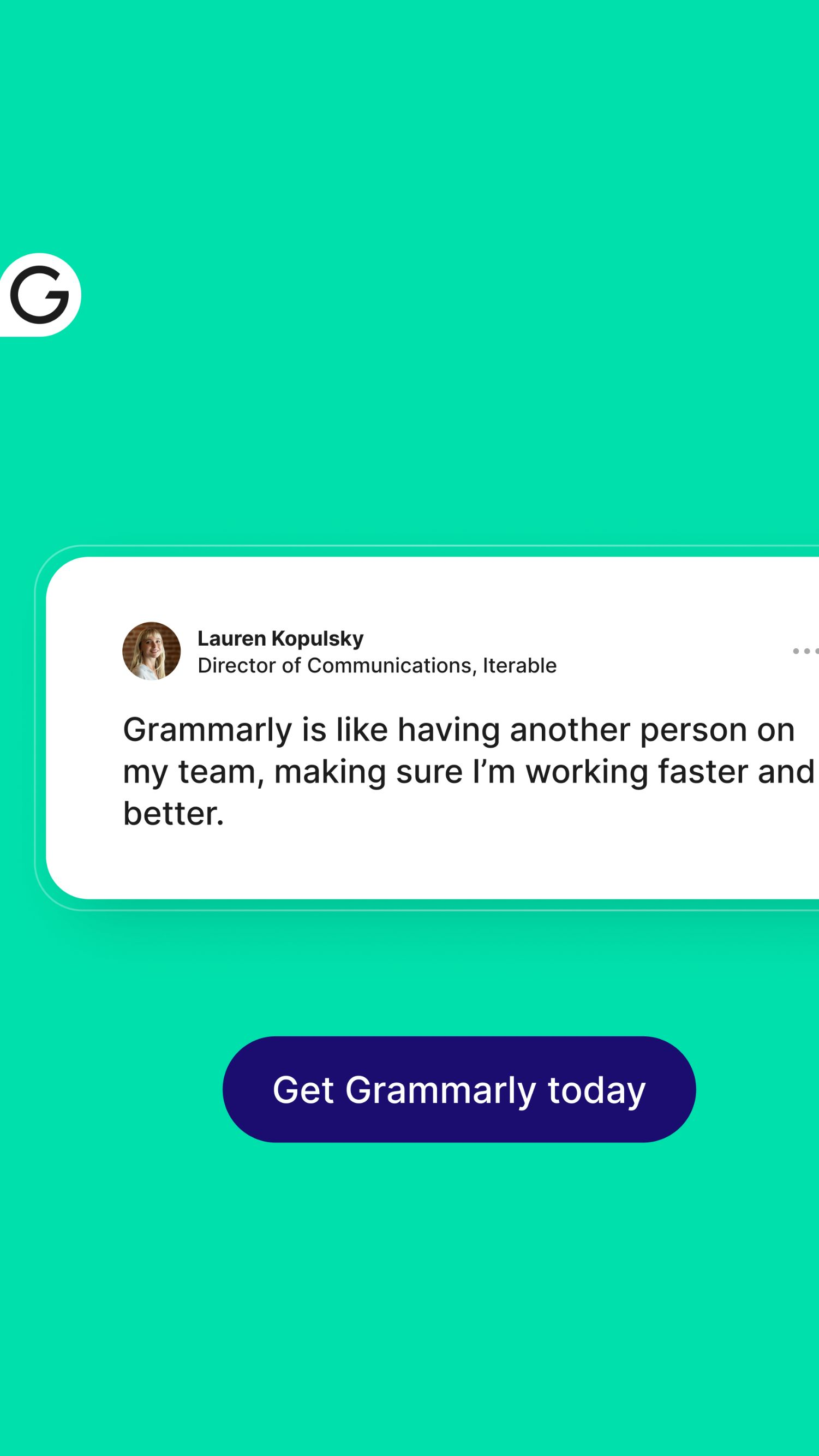 Grammarly Facebook ad