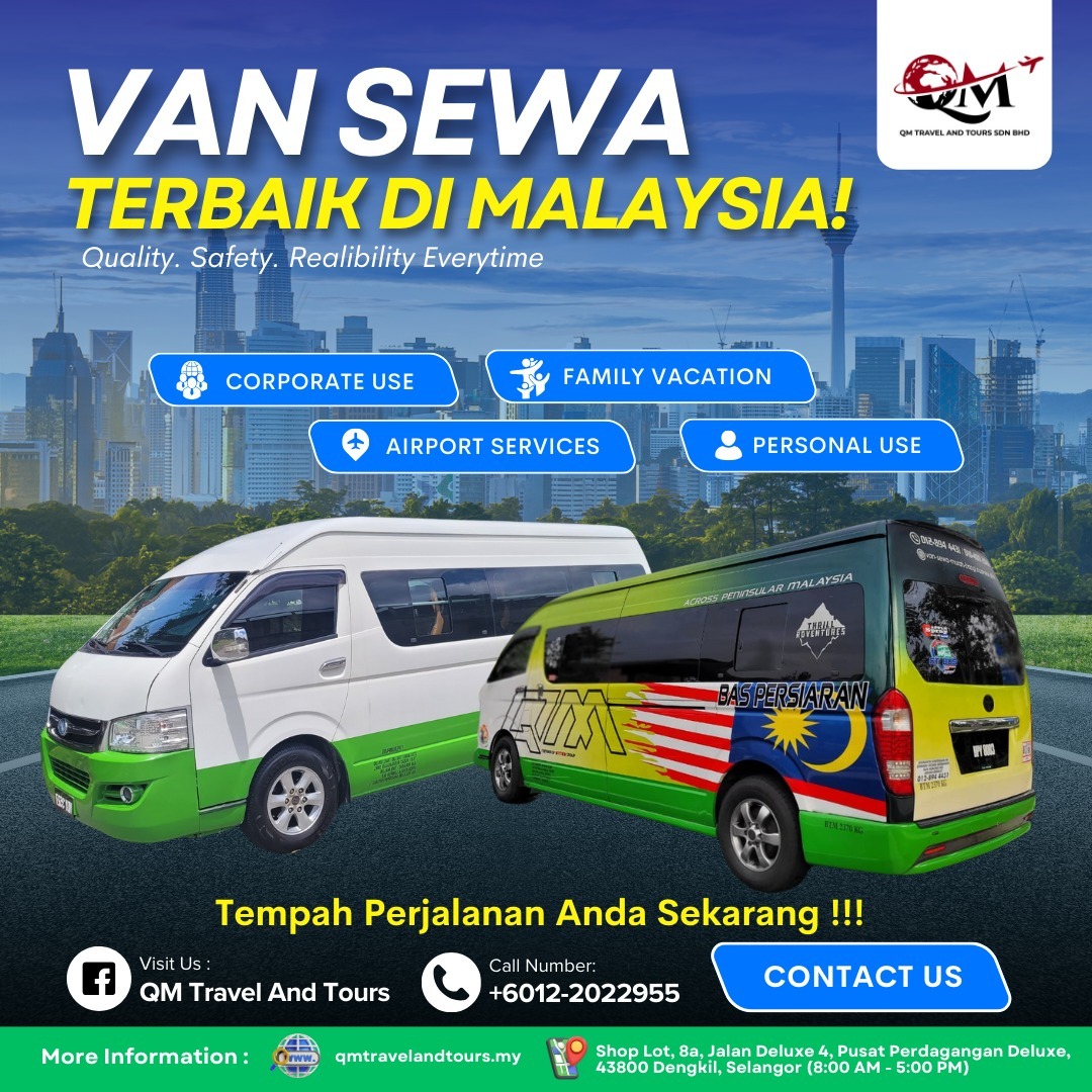 QM Travel And Tours Facebook ad: VAN SEWA TERBAIK DI MALAYSIA!