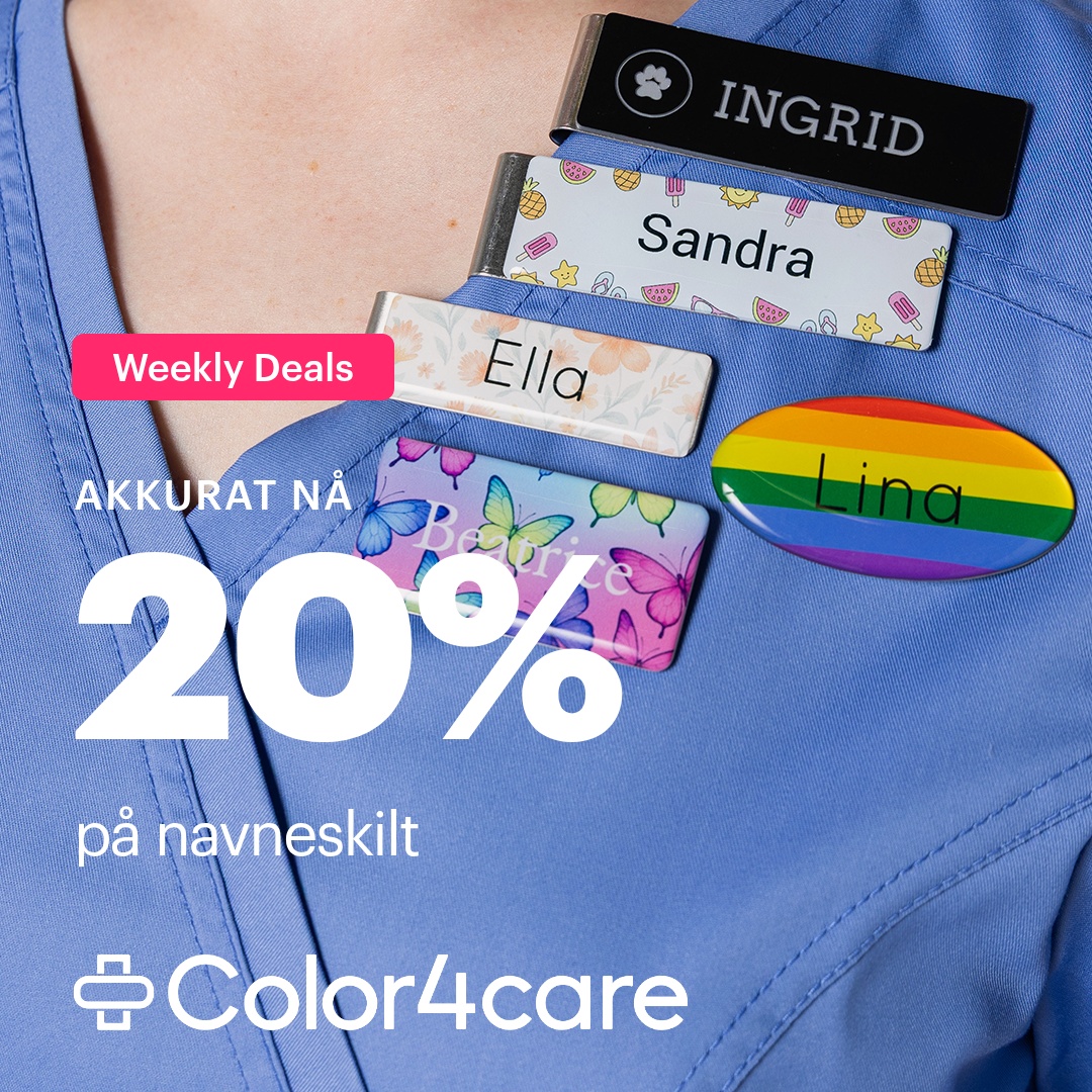 Color4care Facebook ad: Navneskilt 20 % rabatt