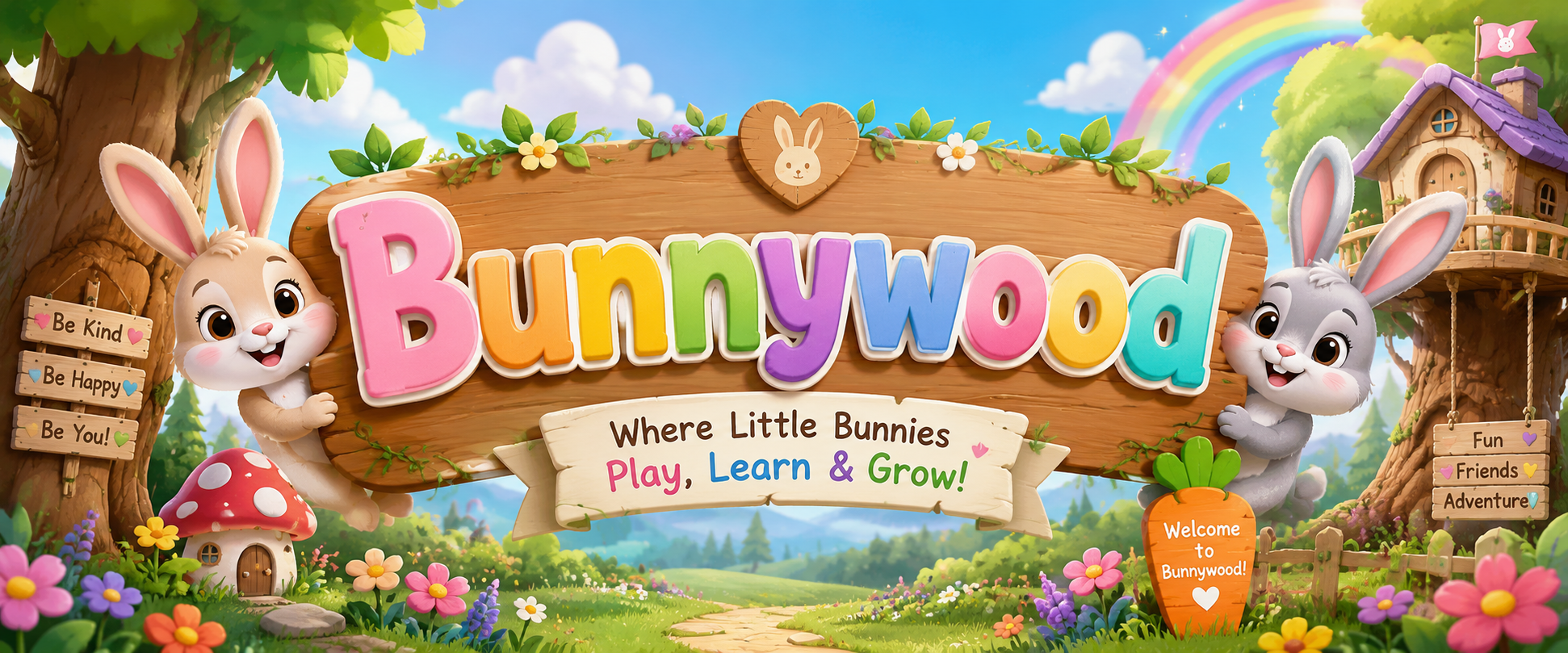 Bunnywood Facebook ad: FREE & Fun Educational Videos for Toddlers &…