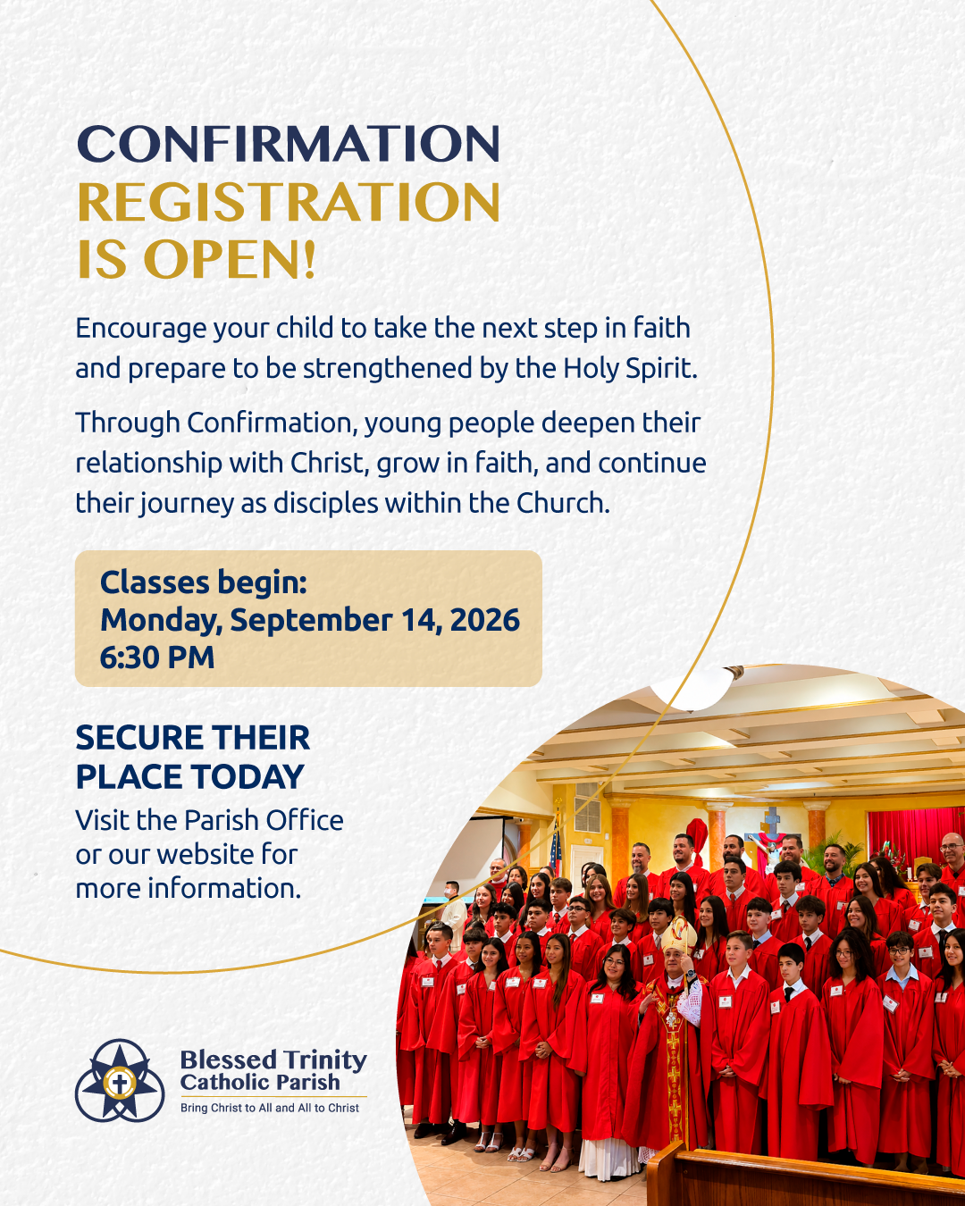 Blessed Trinity Catholic Church Facebook ad: Register your child for First Communion!