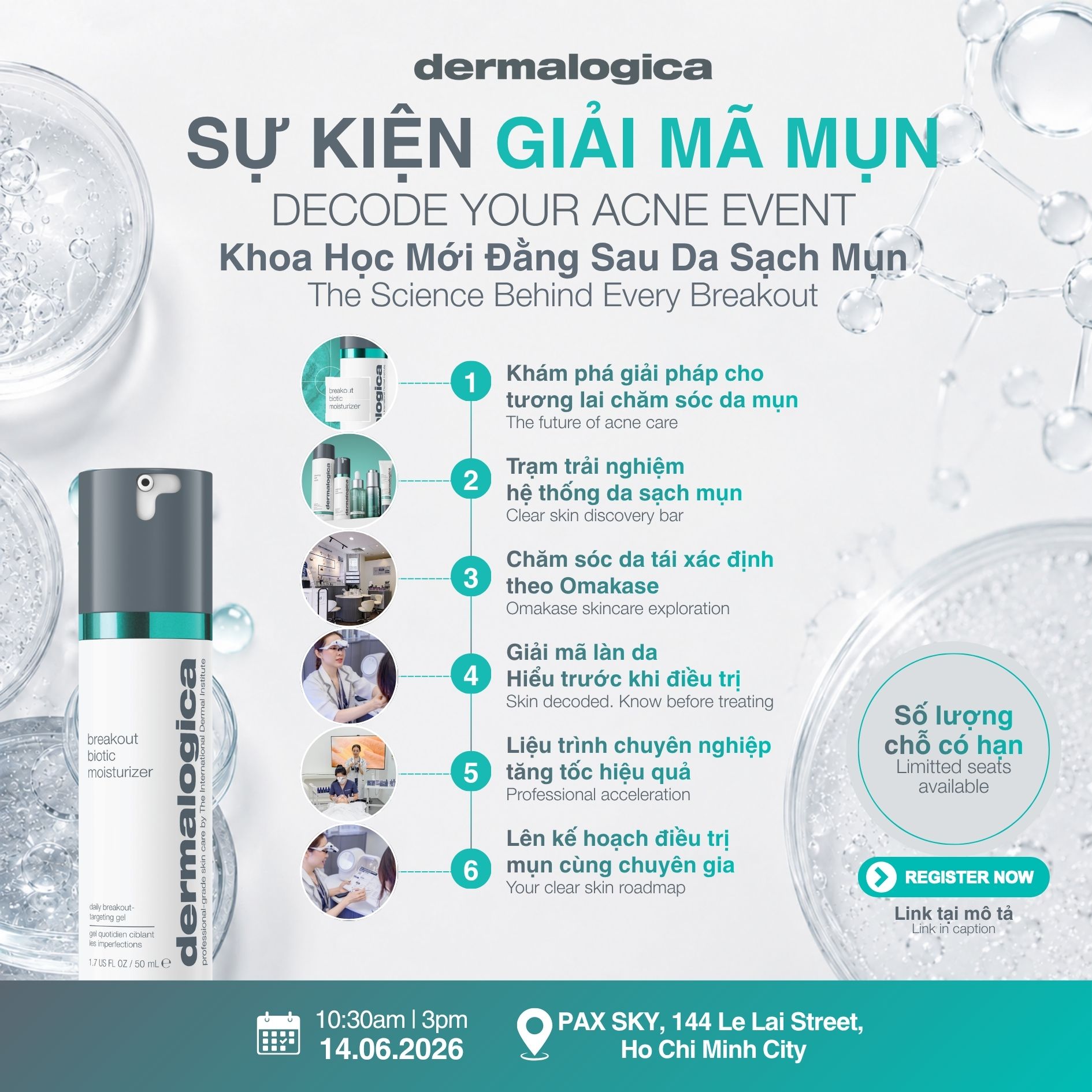 Dermalogica Vietnam Facebook ad: Bắt đầu hành trình sạch mụn & rạng rỡ ngay