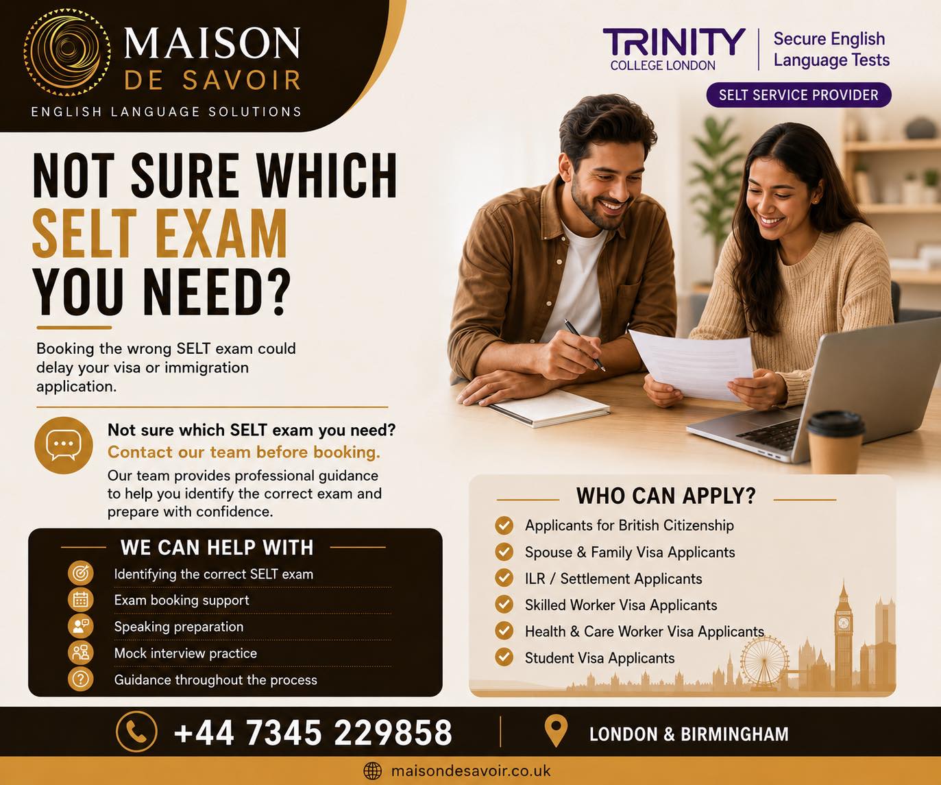 Maison De Savoir Facebook ad: Unsure which SELT exam is required for your…