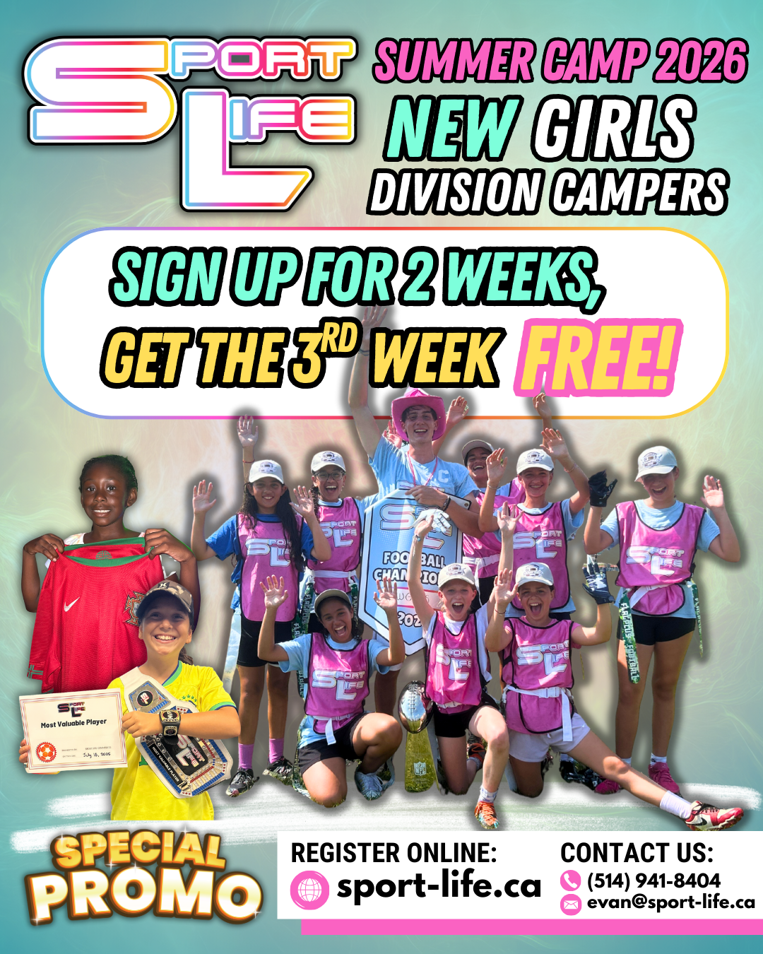 SportLife Facebook ad: FREE WEEK OF SUMMER CAMP!