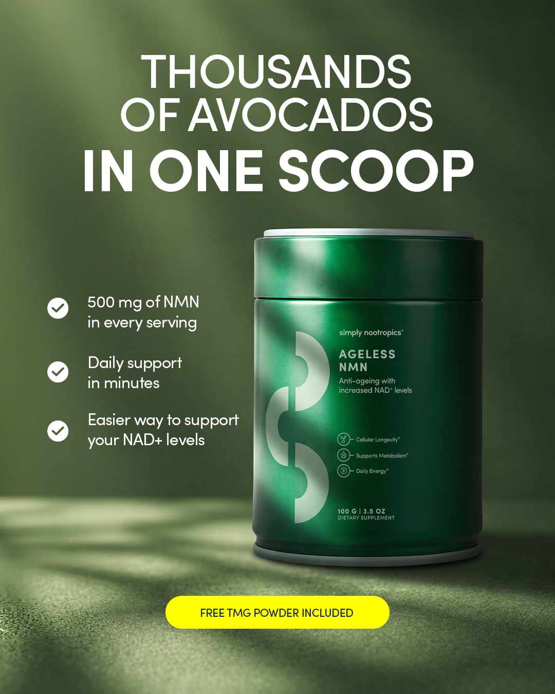 Simply Nootropics Facebook ad