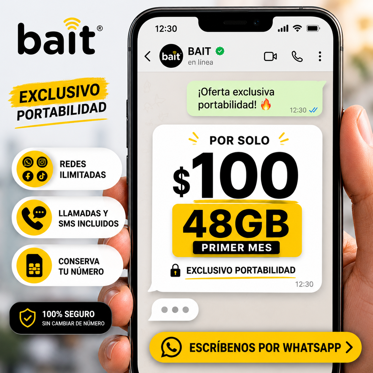 Portabilidad Prepago Facebook ad: Exclusivo portabilidad Telcel / AT&T / Movistar