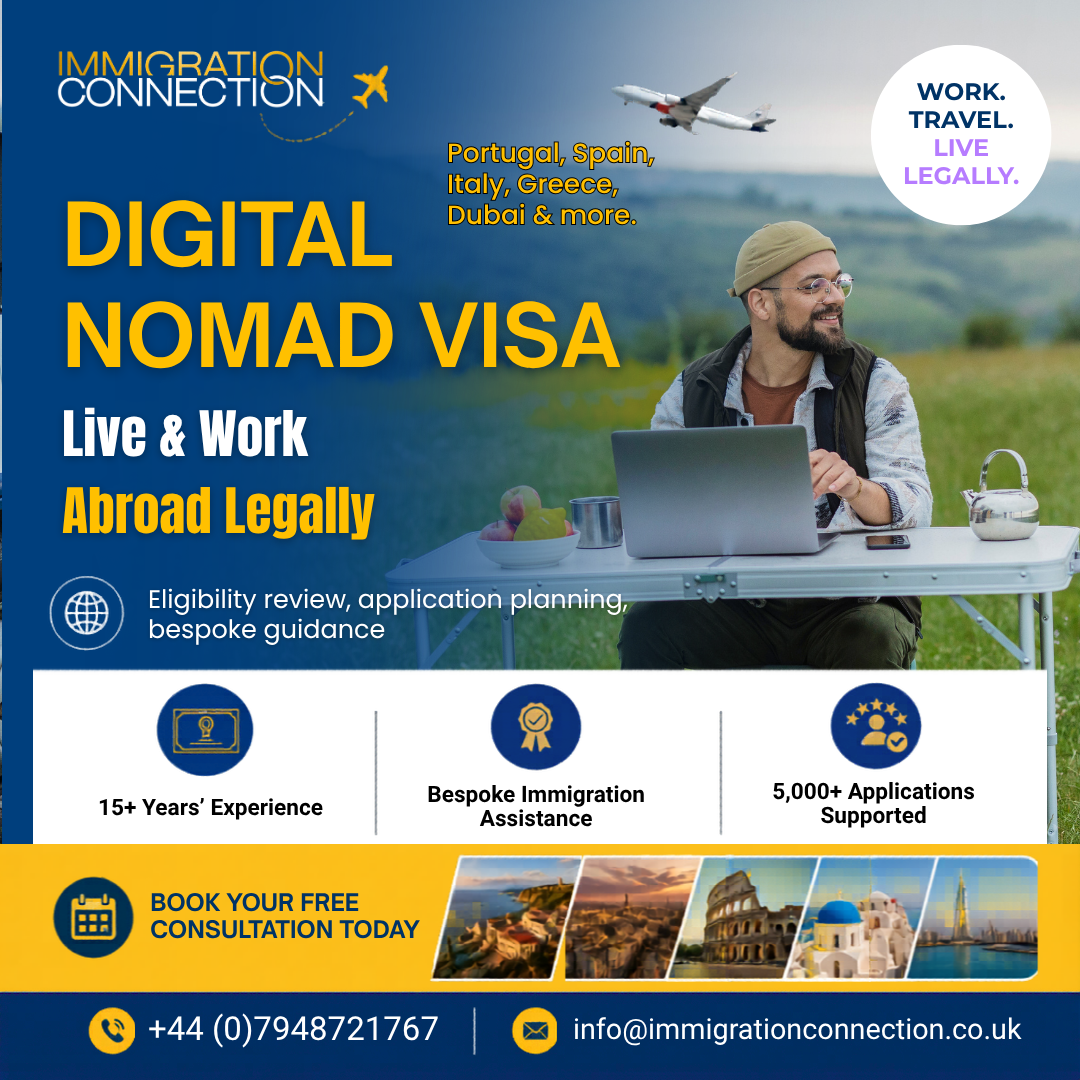 Immigration Connection Ltd. Facebook ad: Digital Nomad Visa Options