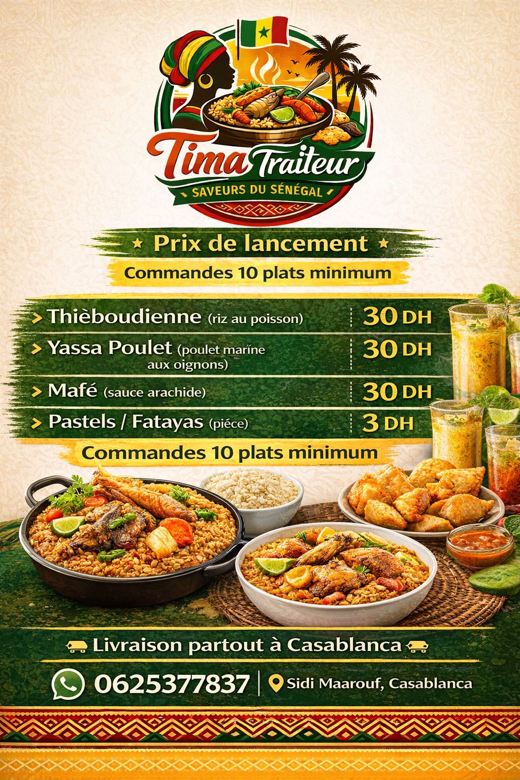 Tima Traiteur Facebook ad: Tima Traiteur, Saveurs du Sénégal
