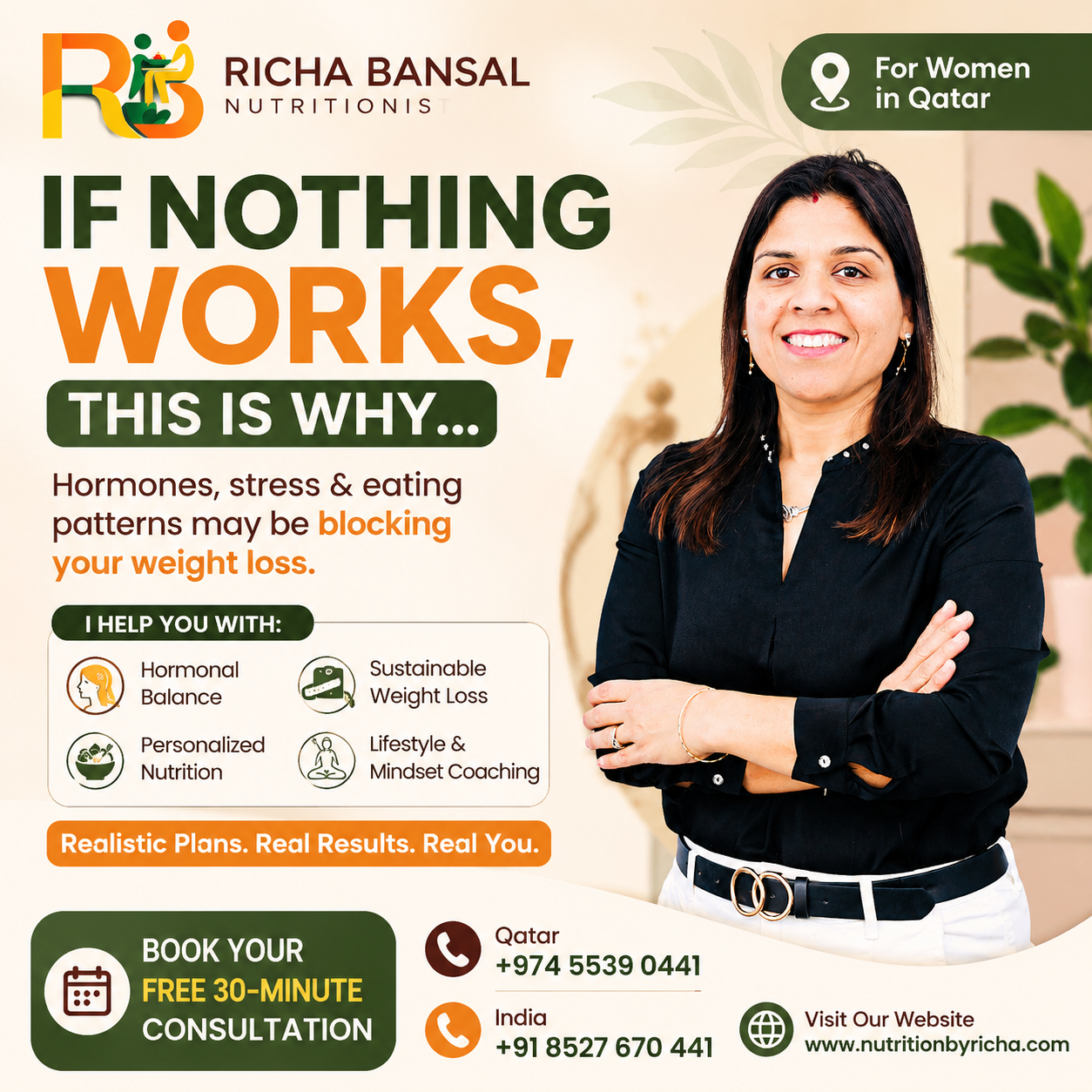 Richa Bansal Nutrition Facebook ad: Chat with us