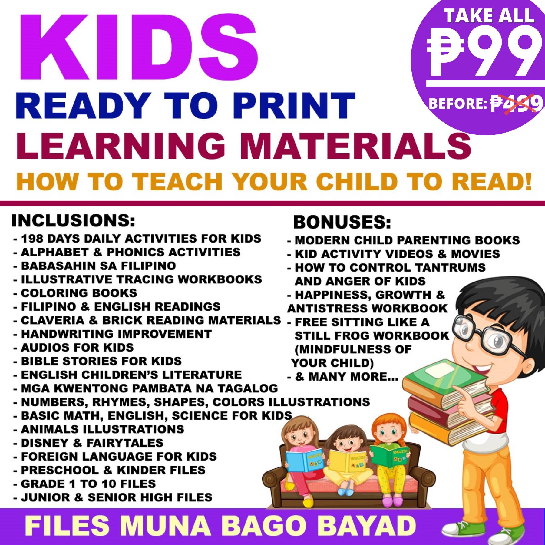 Bright Beginnings Academy Facebook ad: FILES MUNA BAGO BAYAD