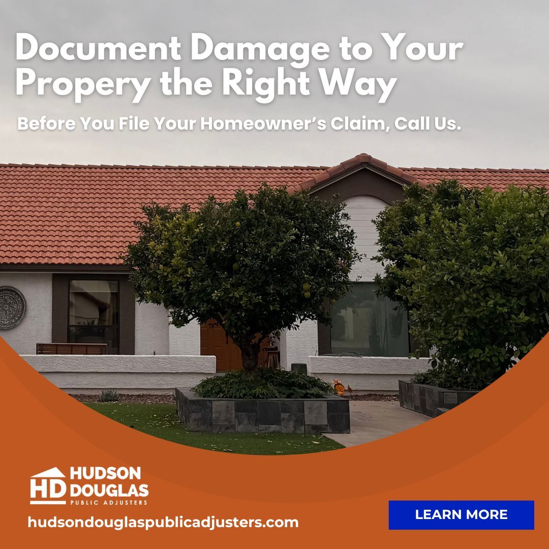Hudson Douglas Public Adjusters Facebook ad: Storm Damage Documentation Help