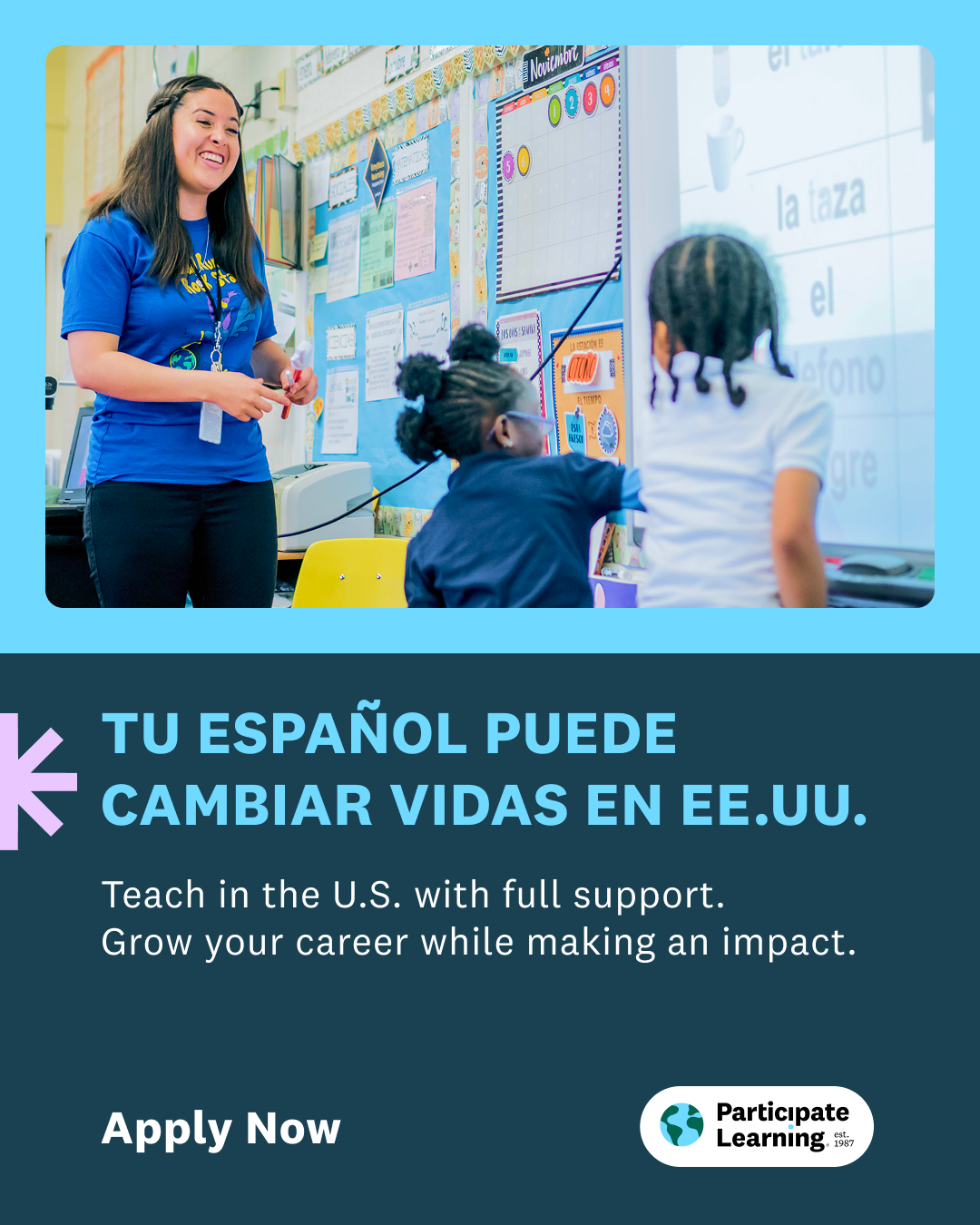 Participate Learning Facebook ad: Tu Idioma Abre Puertas