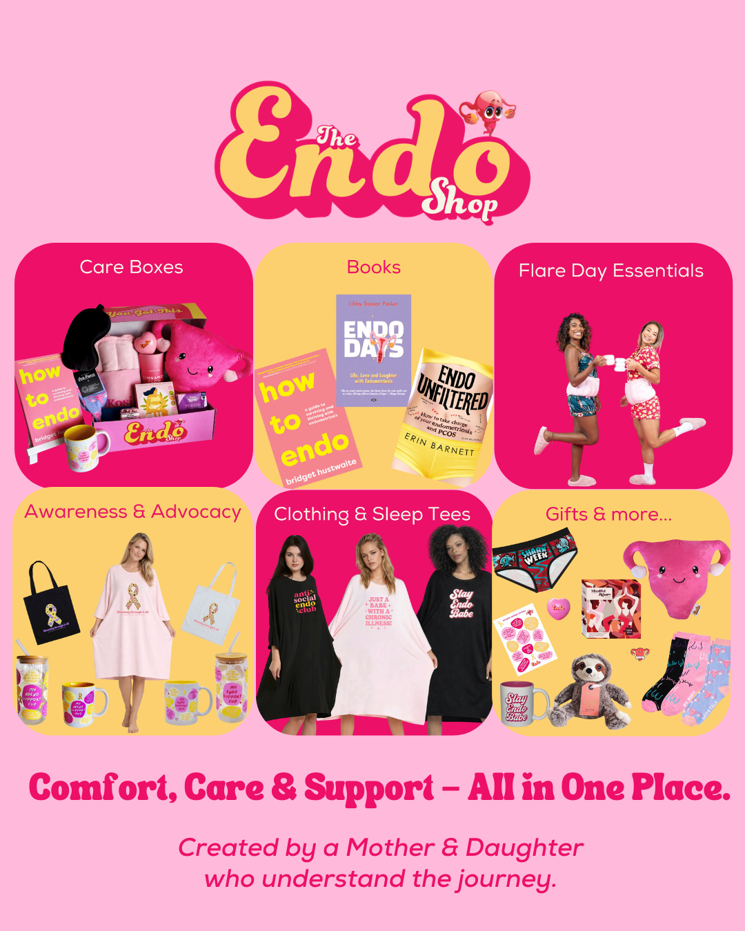 The Endo Shop Facebook ad: Comfort. Care. Support.
