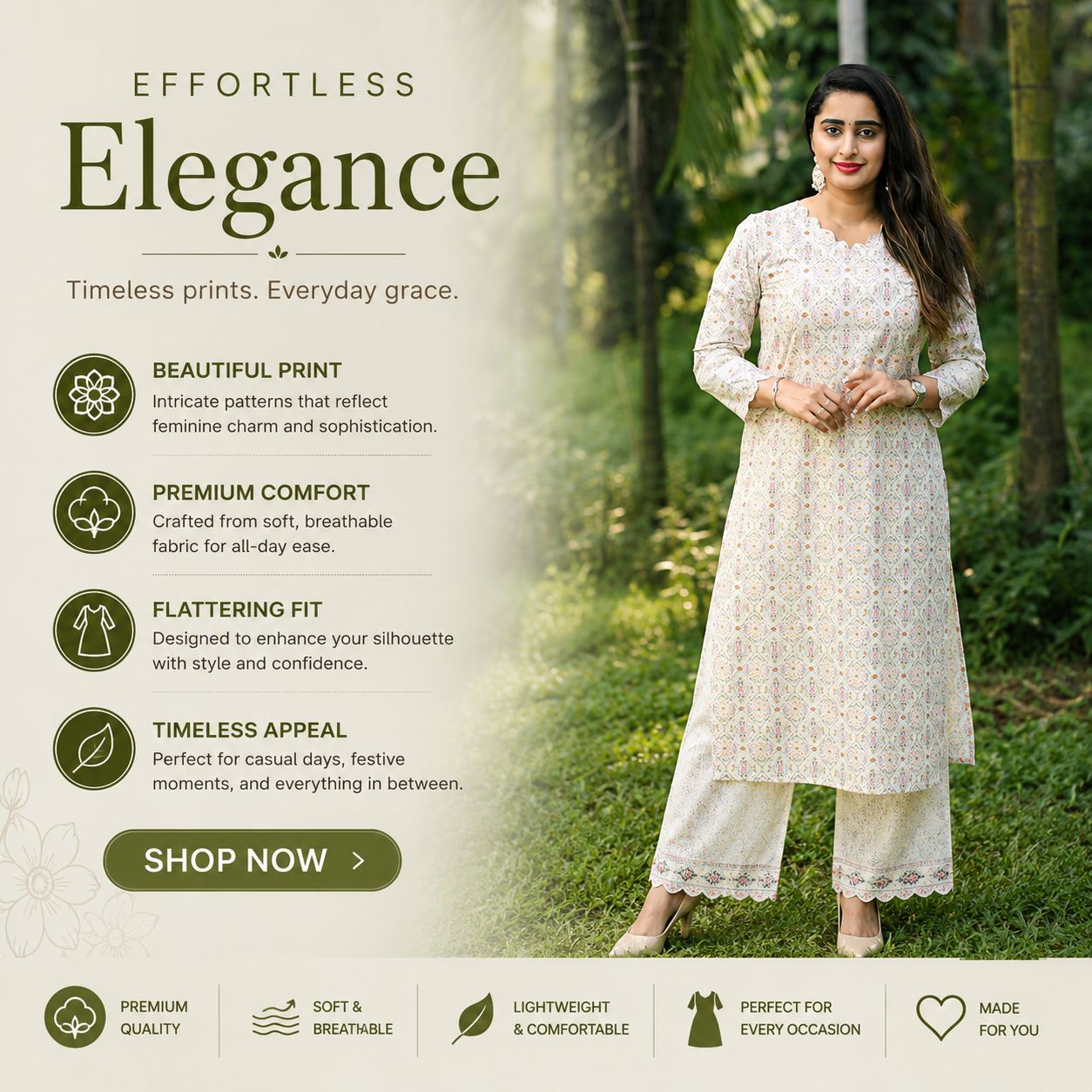 Nakshgeeth Facebook ad: Buy Sang Cotton Kurta Pant Set