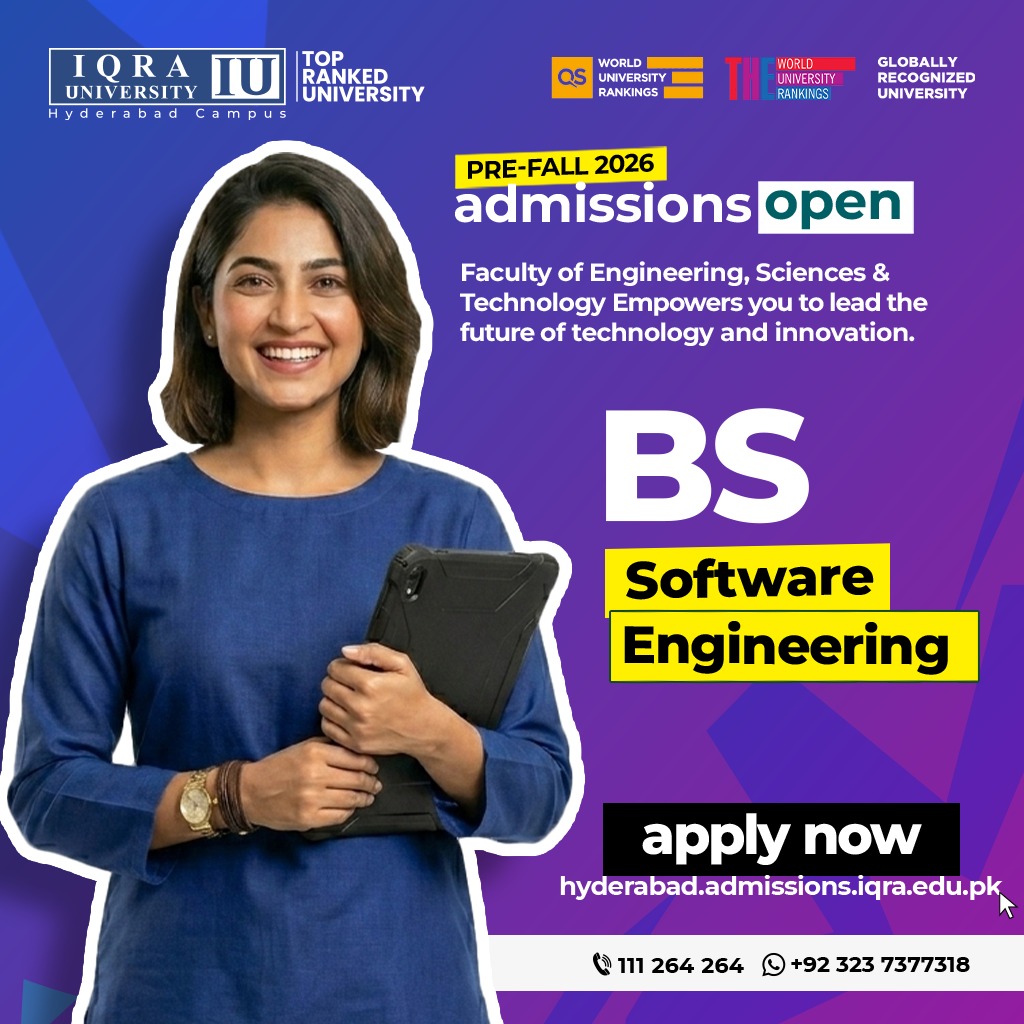 Iqra University - Hyderabad Campus Facebook ad: Why wait for tomorrow when you can lead…