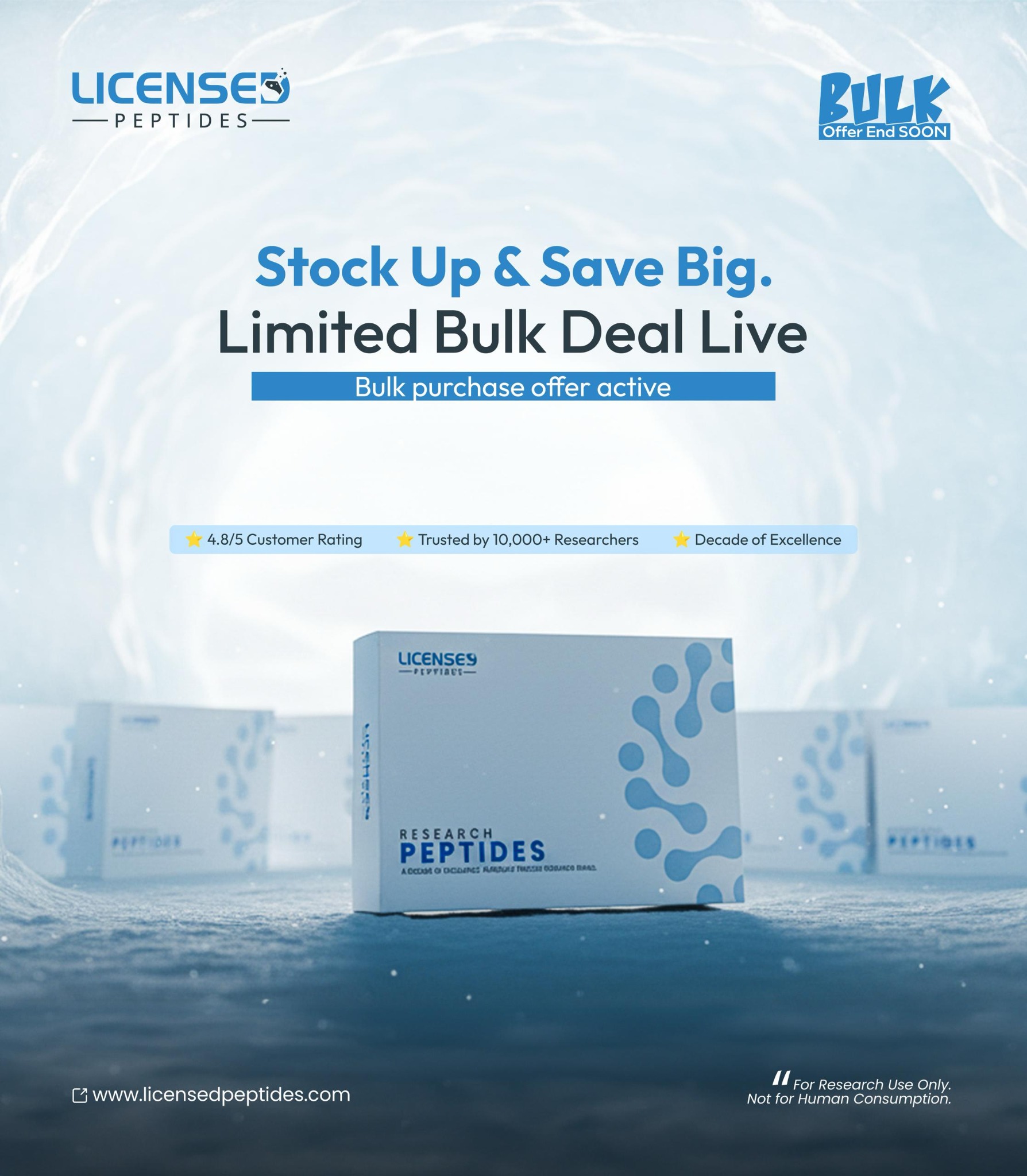 LicensedPeptides.com Facebook ad: Take 25% Off Today