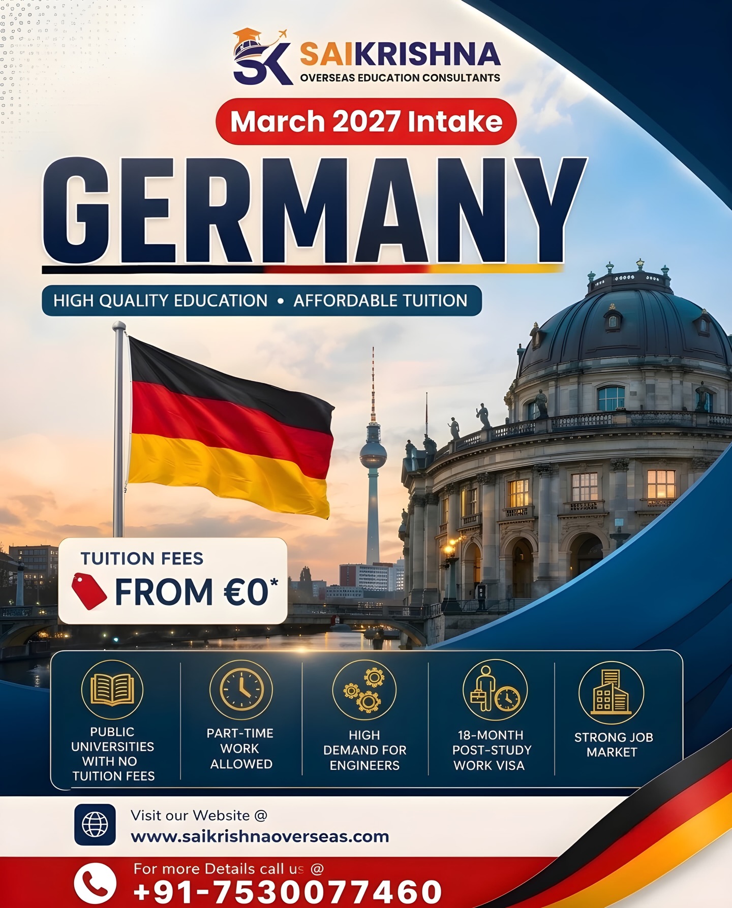 Sai Krishna Overseas Education Consultants - Tamilnadu Facebook ad: Free Education in Germany